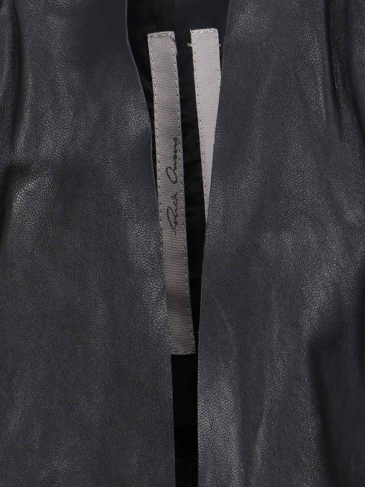 Rick Owens Modern Long Sleeve Jacket With Tie Waist In Black