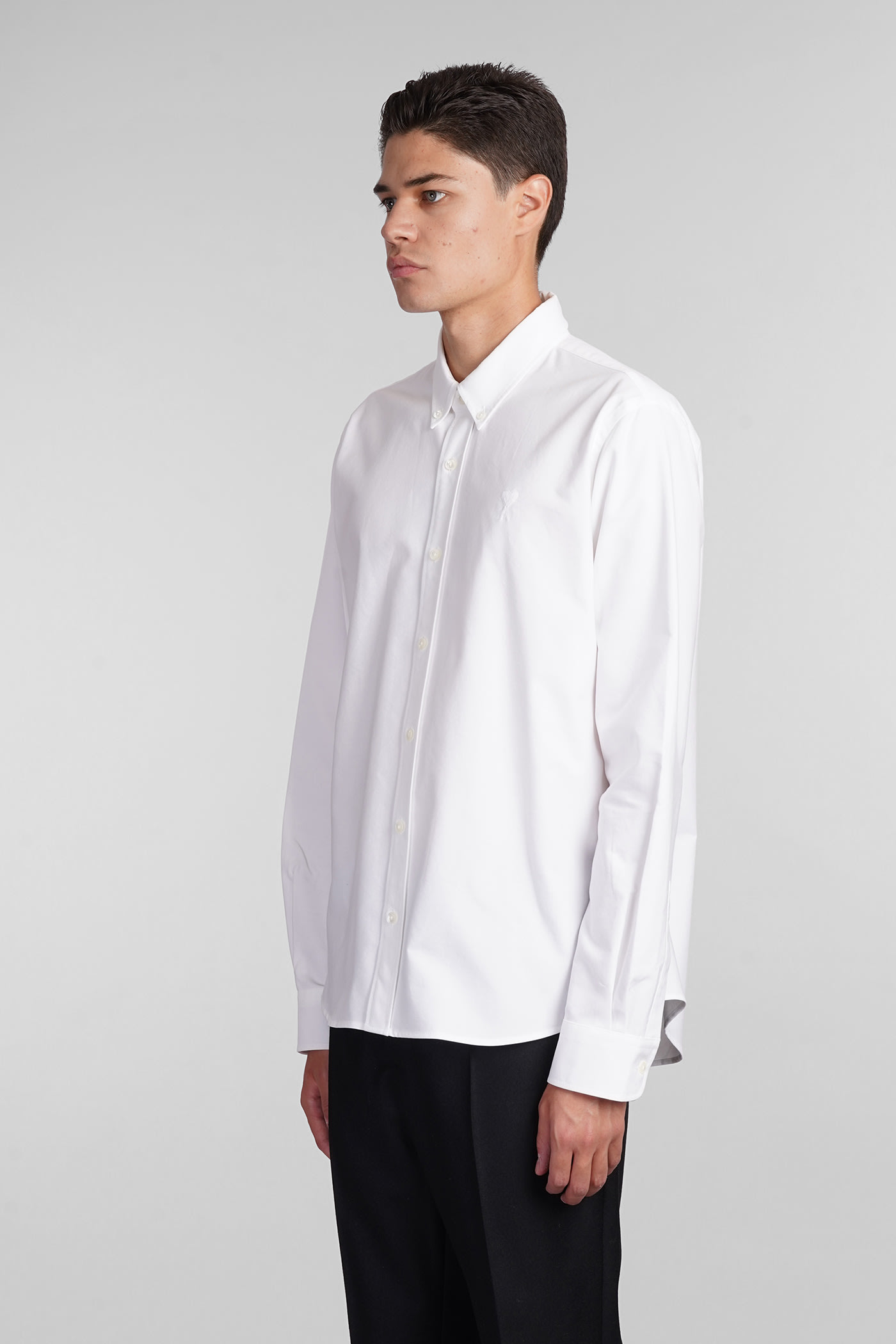 Ami Alexandre Mattiussi Shirt In White Cotton In White