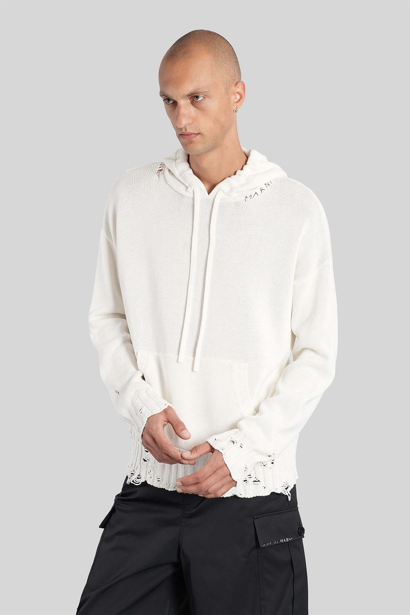 Marni Sweatshirt In White Cotton In Neutral