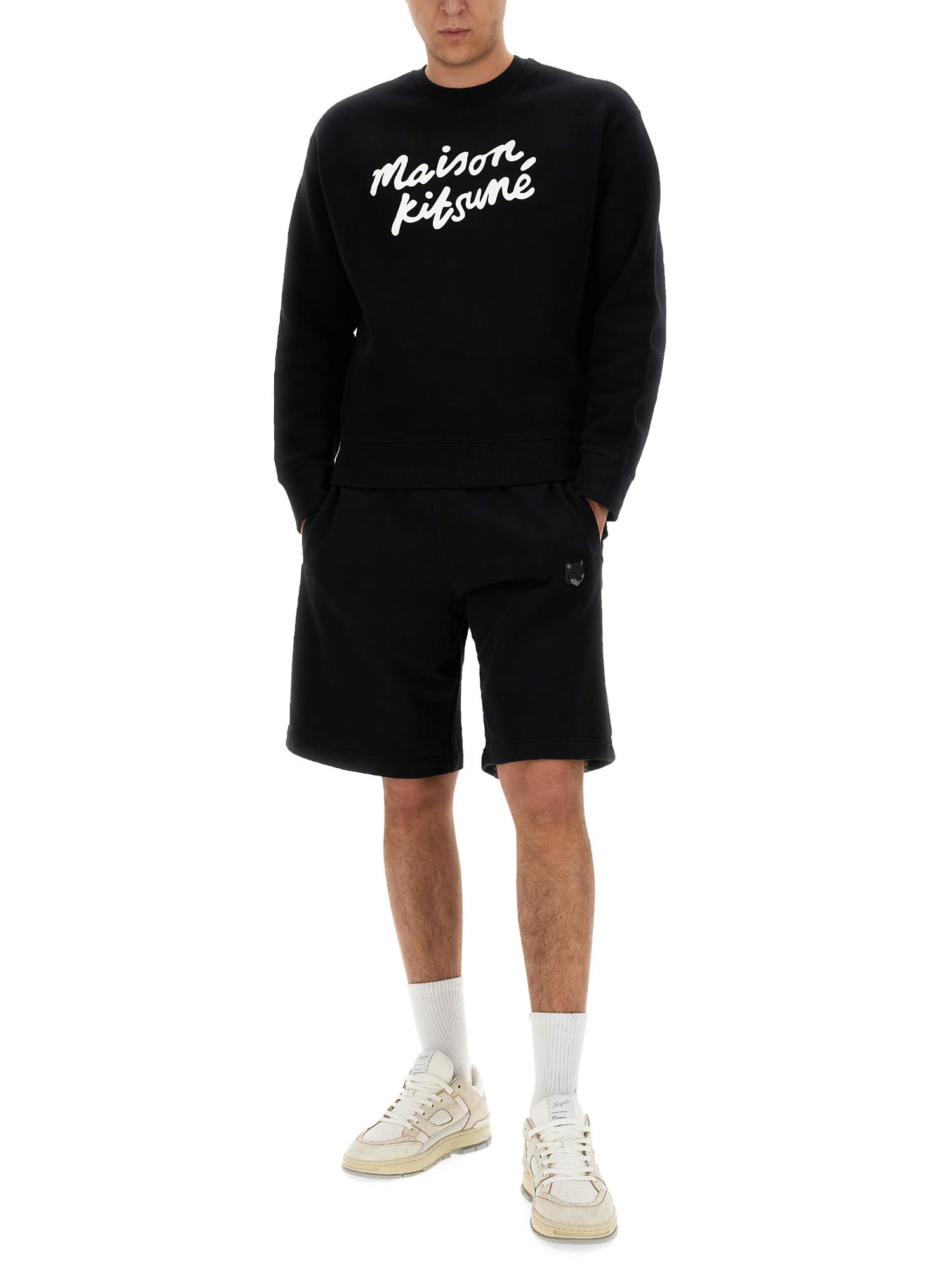 Shop Maison Kitsuné Sweatshirt With Logo In Black