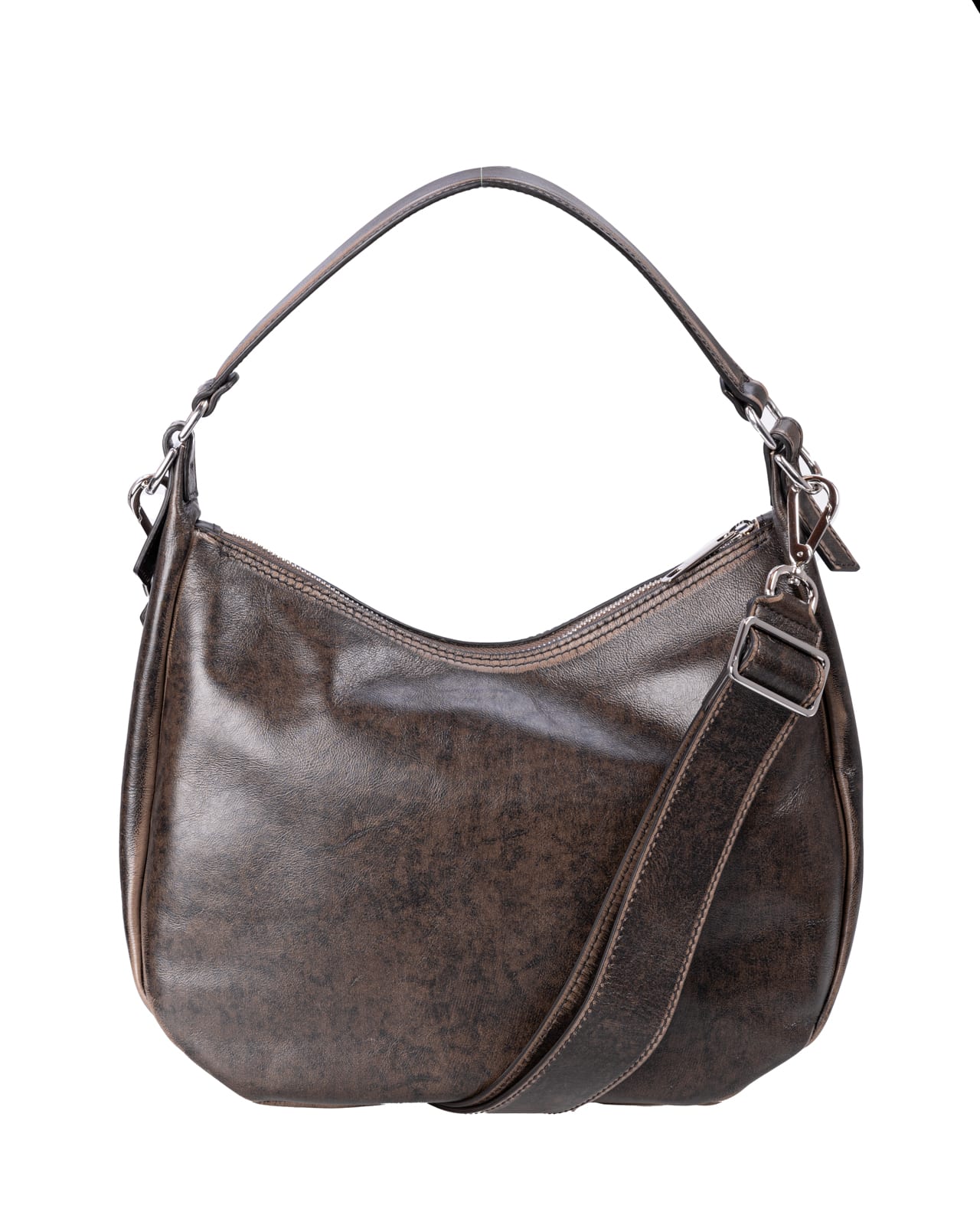 Shop Orciani Leather Bag In Beige