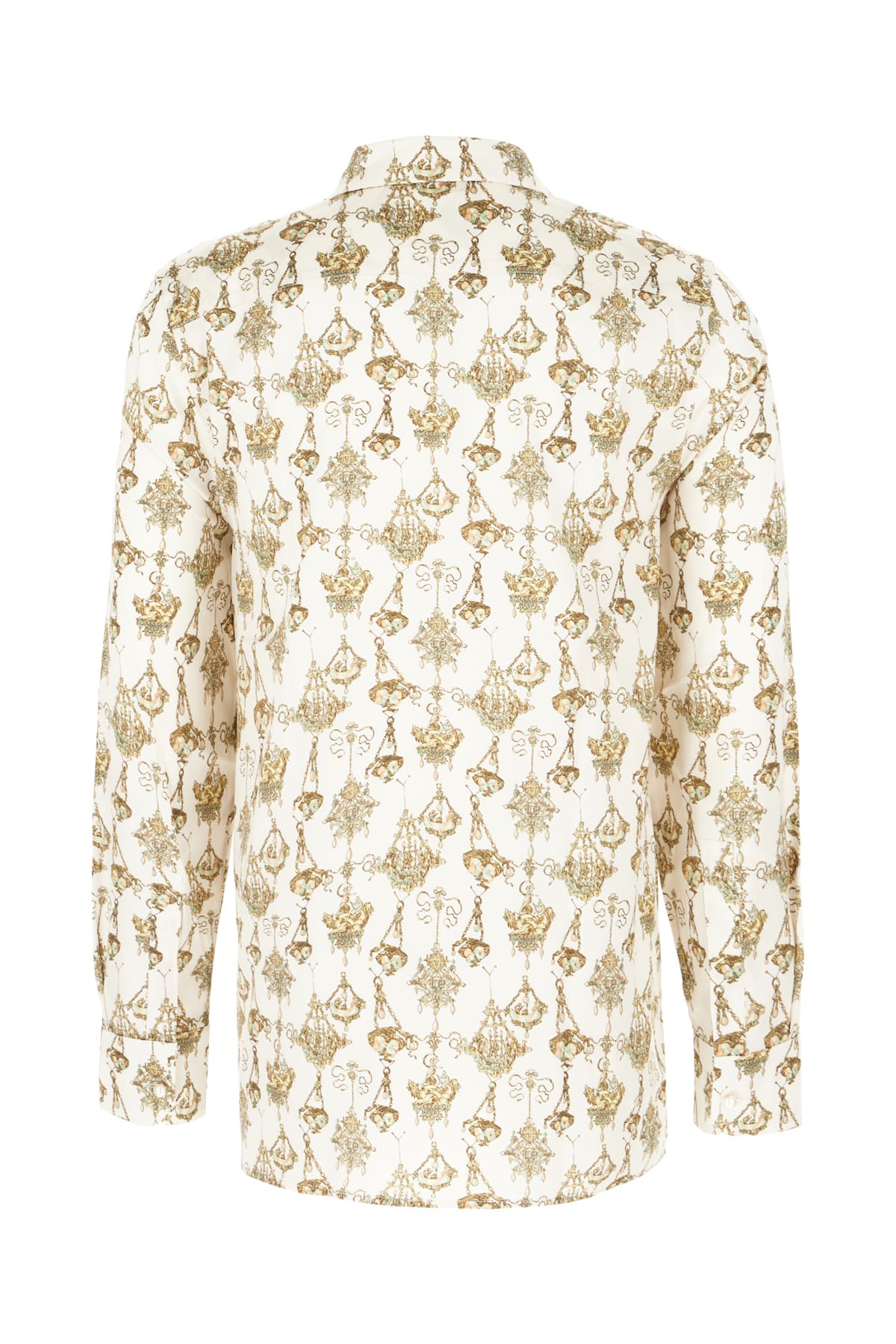 Shop Givenchy Printed Stretch Silk Shirt In Cream Ochre