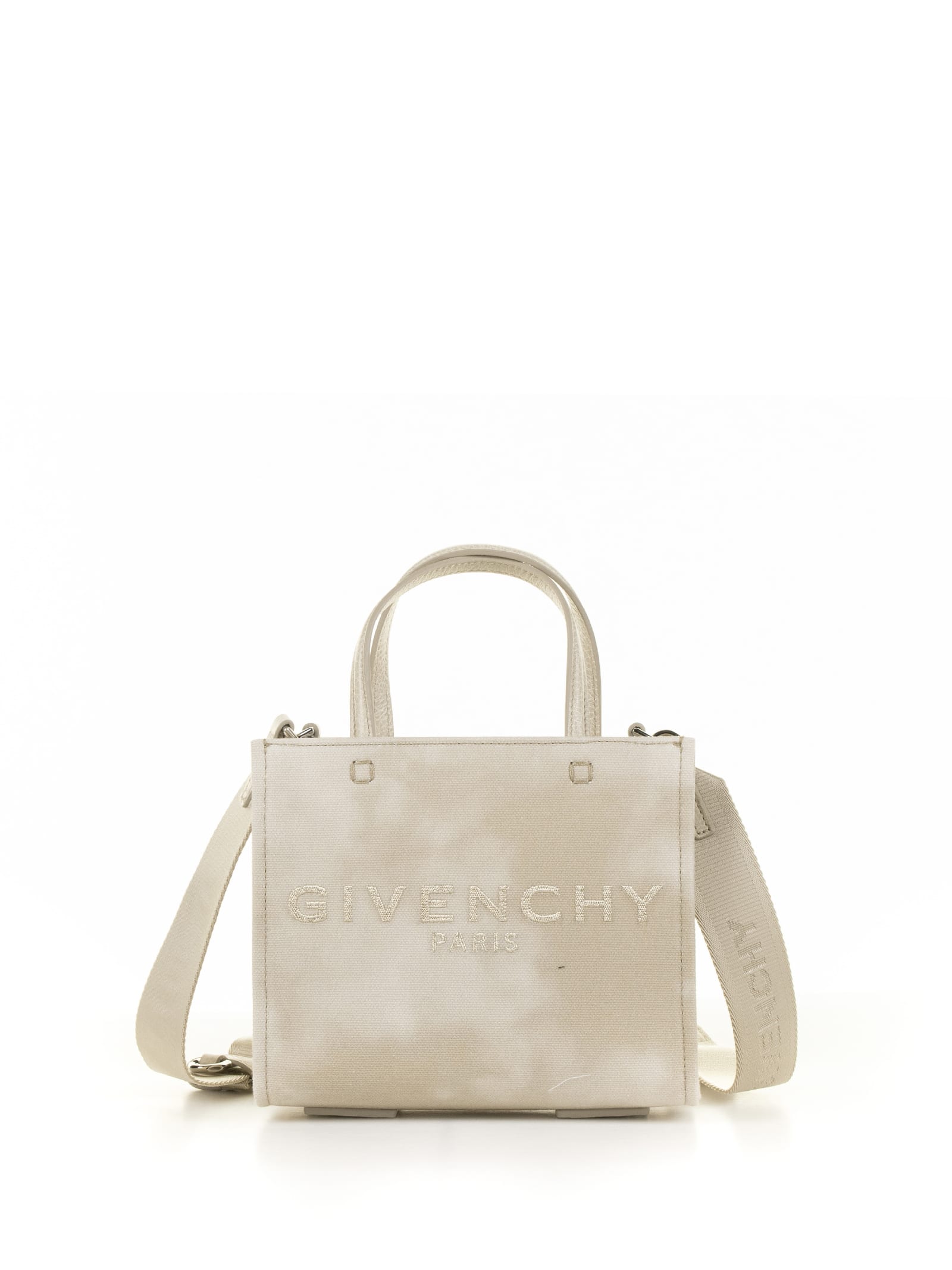 Givenchy Mini Tote Bag In Tie-dye Canvas In Dusty Gold
