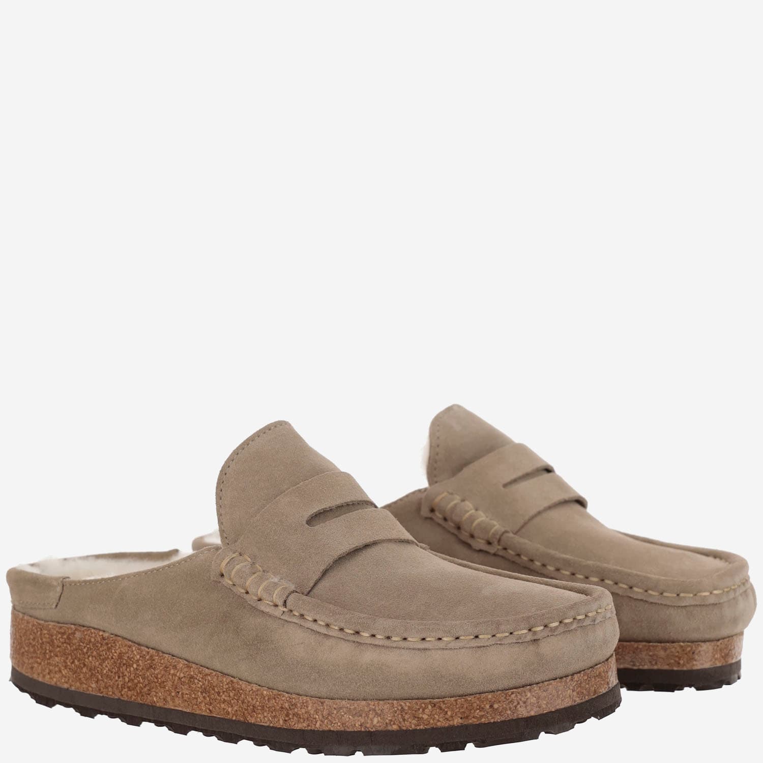 Shop Birkenstock Mules Naples In Beige