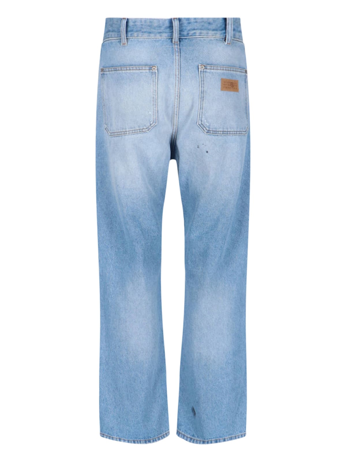 Mm6 Maison Margiela Mm6 By Maison Margiela Relaxed Fit High-waisted Distressed Jeans In Medium Blue