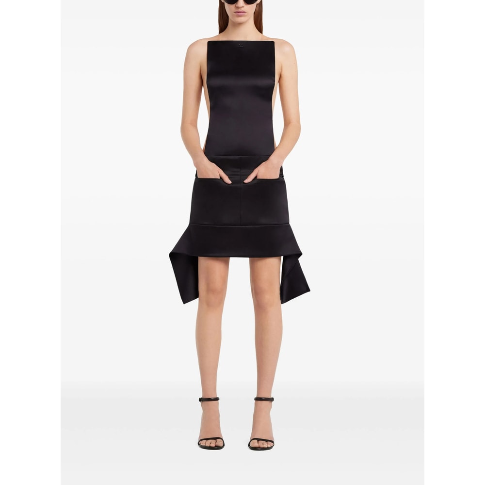 Courrèges Belted Mini Skirt In Black