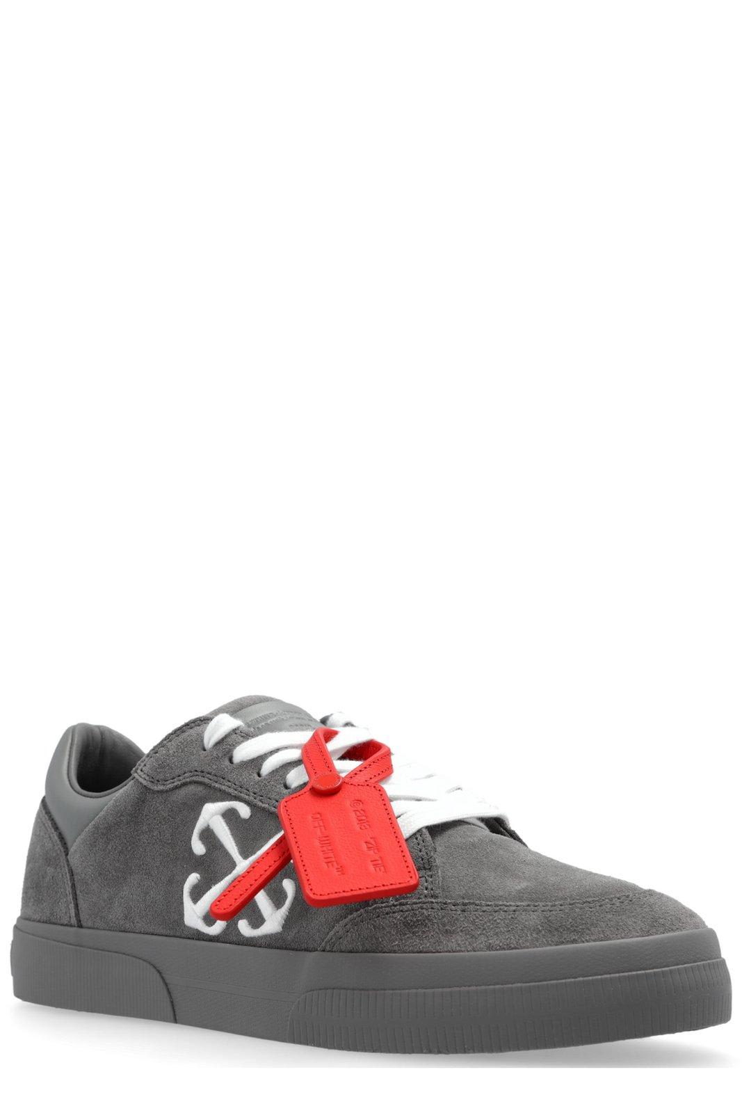 Shop Off-white New Low Vulcanized Lace-up Sneakers In Dark Grey/white