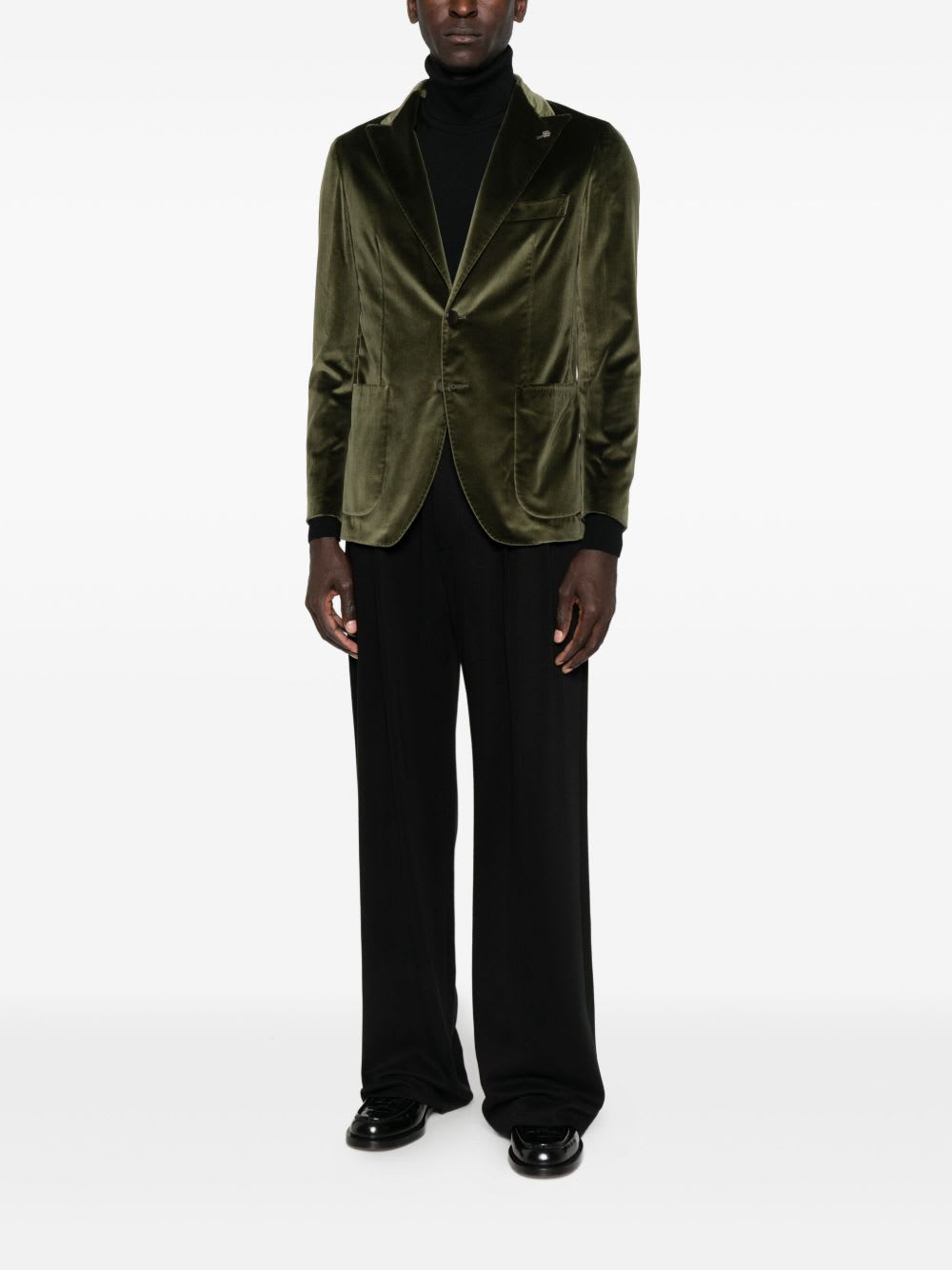 Tagliatore Dark Green Single-breasted Blazer In Green