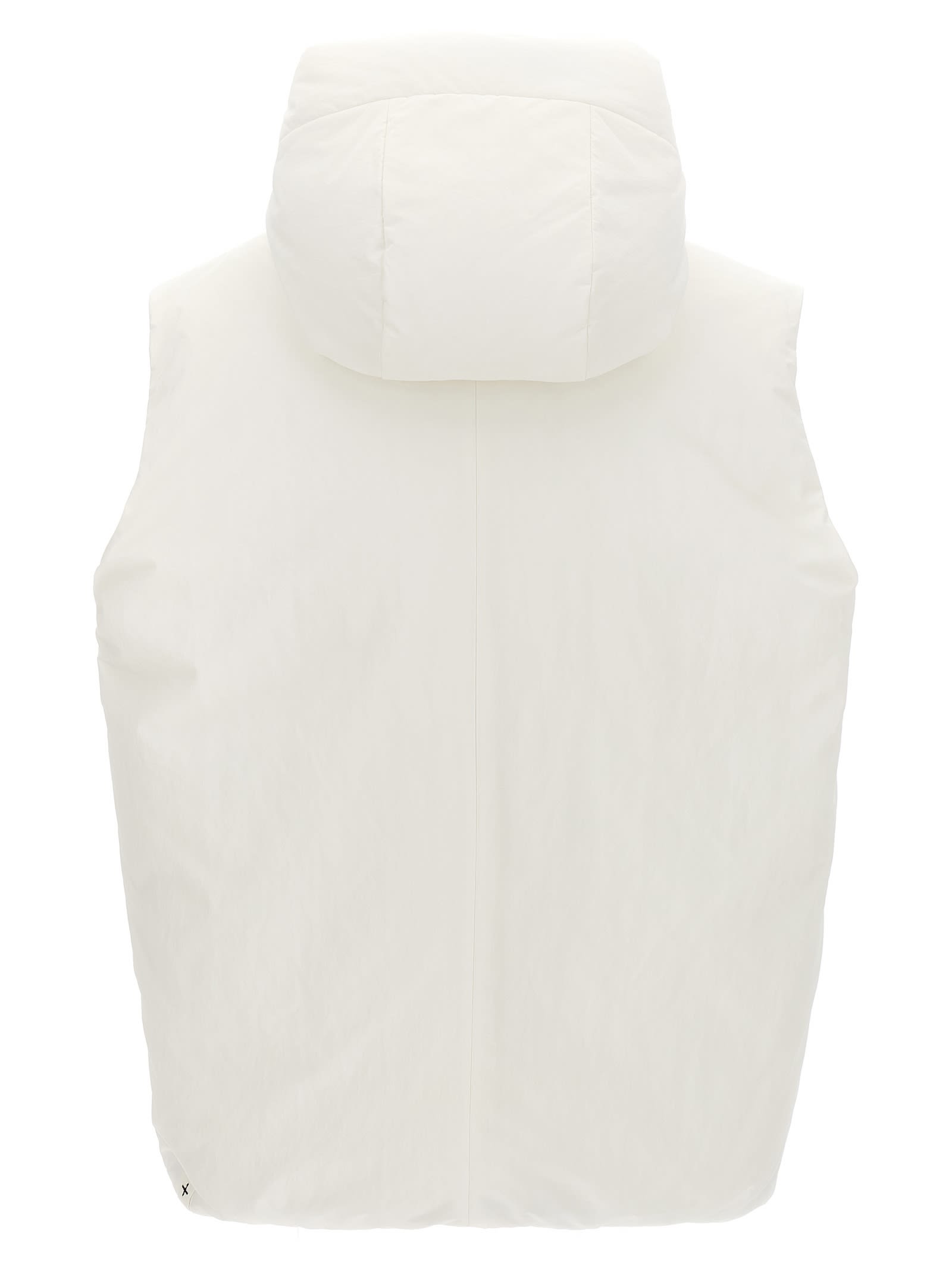 Jil Sander Padded Sleeveless Jacket With High Collar And Zip Closure In White