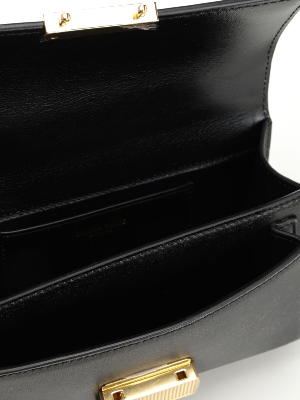 Golden Goose Venice Small Bag In Black Palmellate Leather And Gold Details