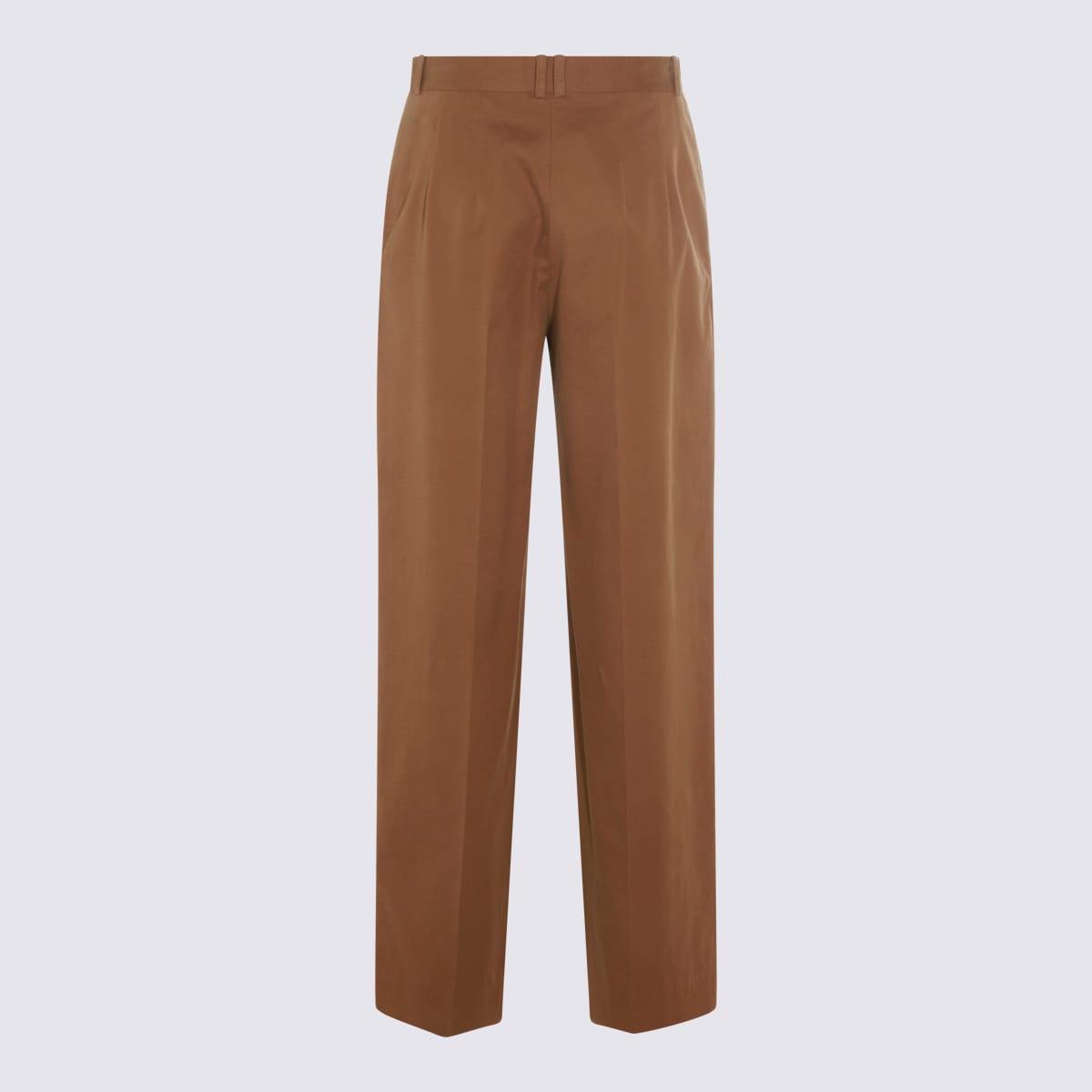 The Row Dark Sand Cotton Pants In Brown