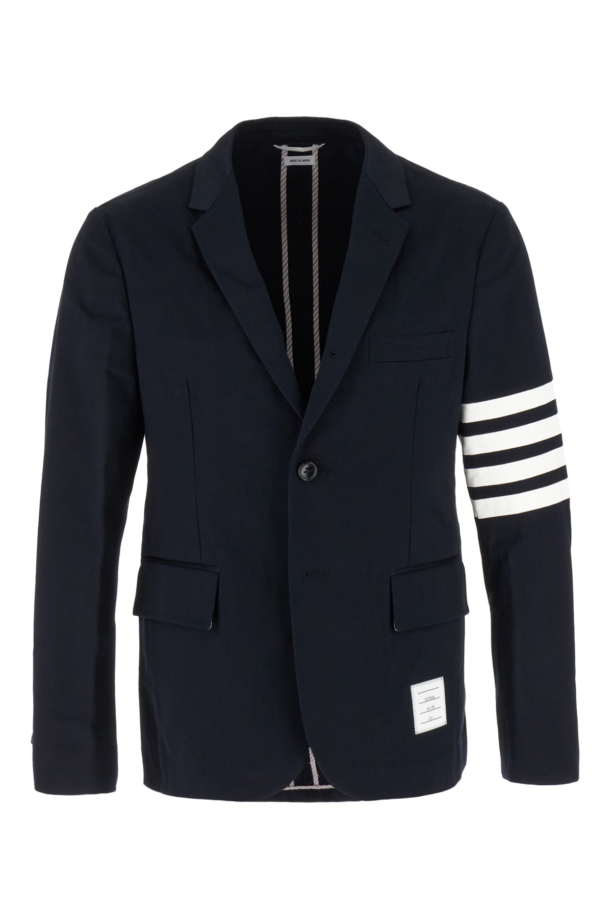 Thom Browne Midnight Blue Cotton Blazer In Black