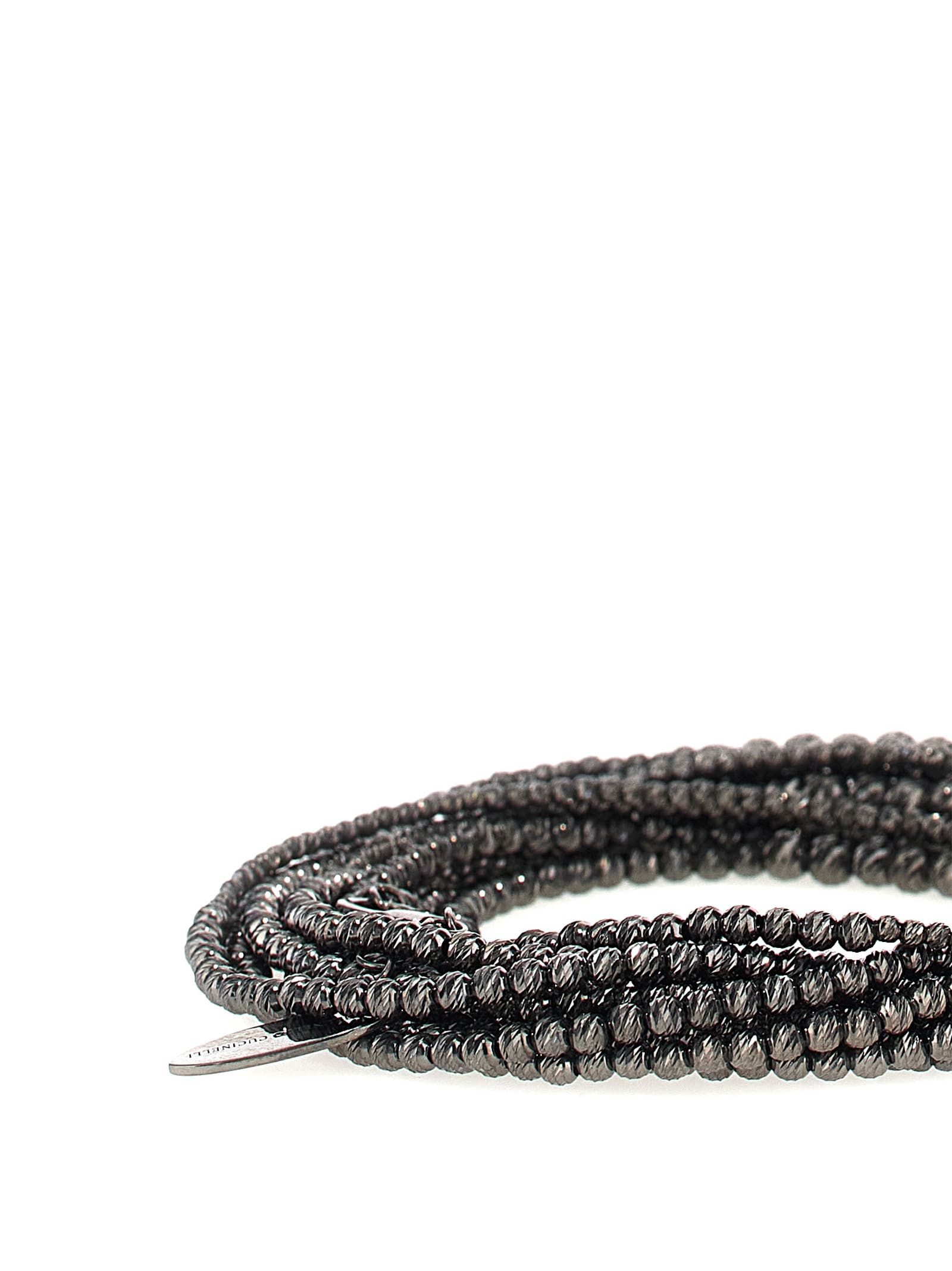 Shop Brunello Cucinelli Silver Bracelet In Black