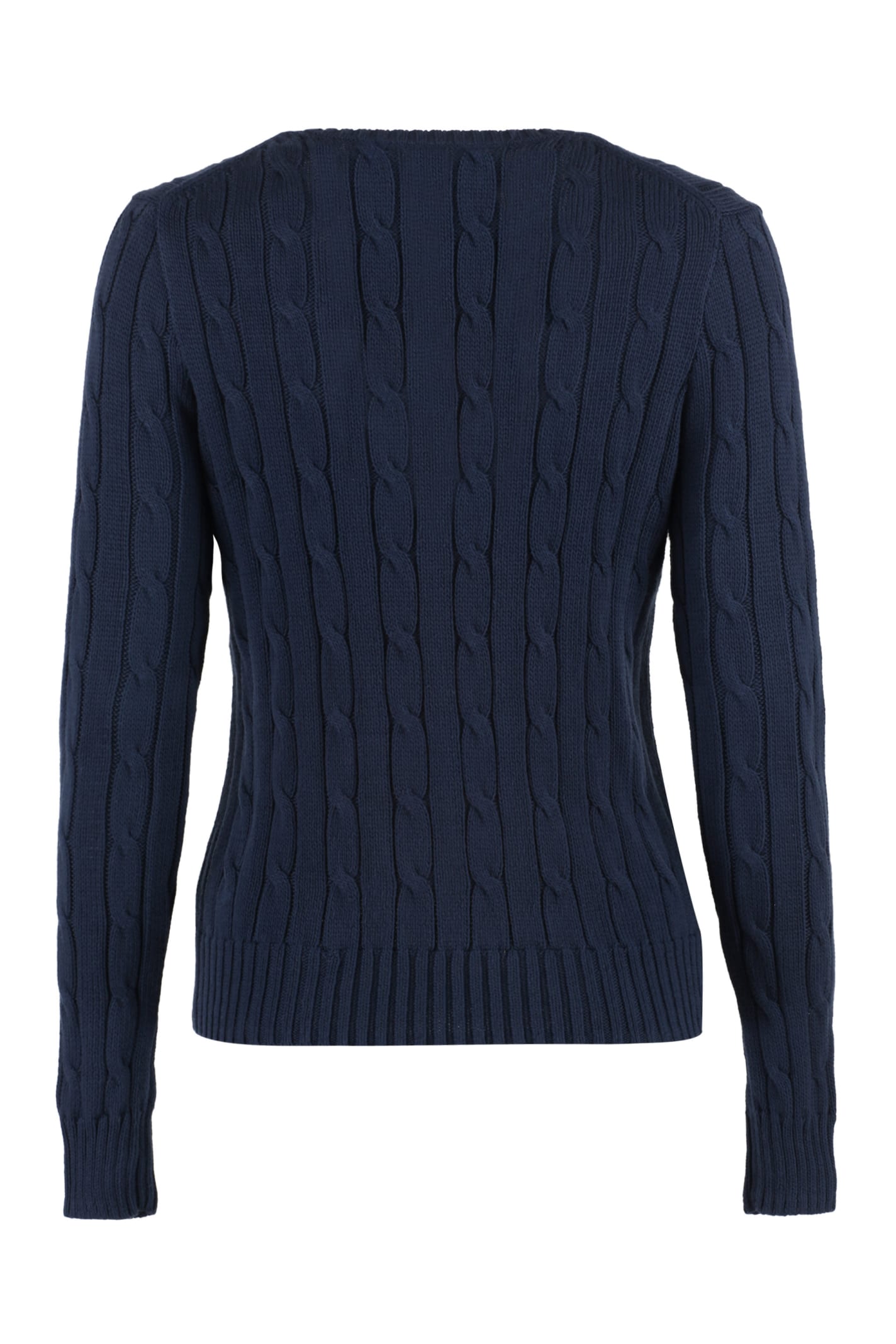 Shop Polo Ralph Lauren Cable Knit Sweater  In Blue