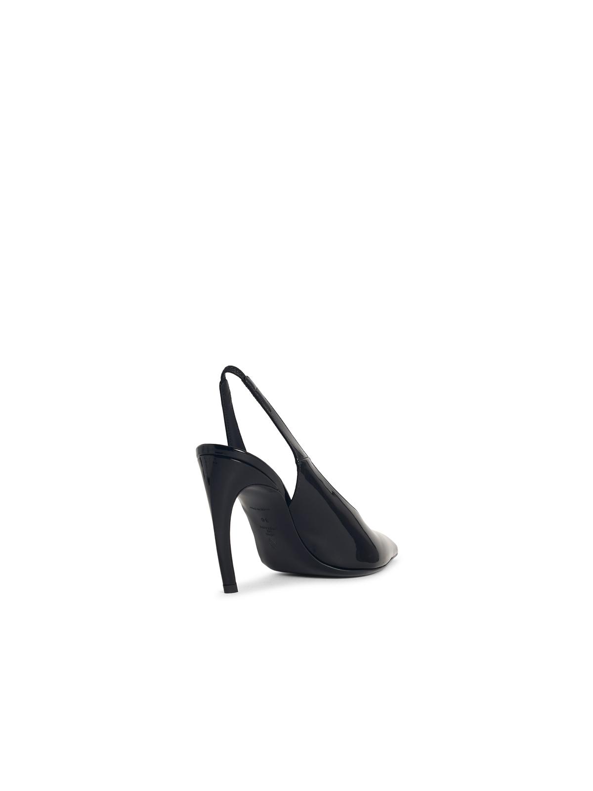 Attico Slingback Viper In Black Synthetic Paint In Black