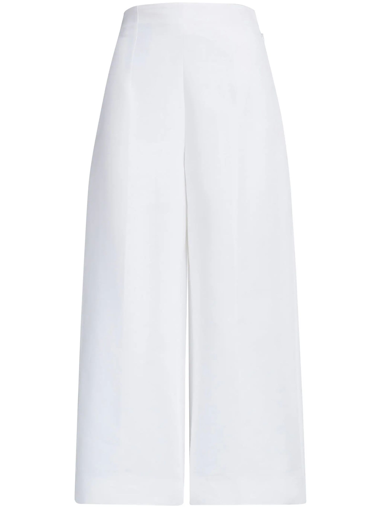 Shop Marni Cropped Cotton Cady Trousers In White