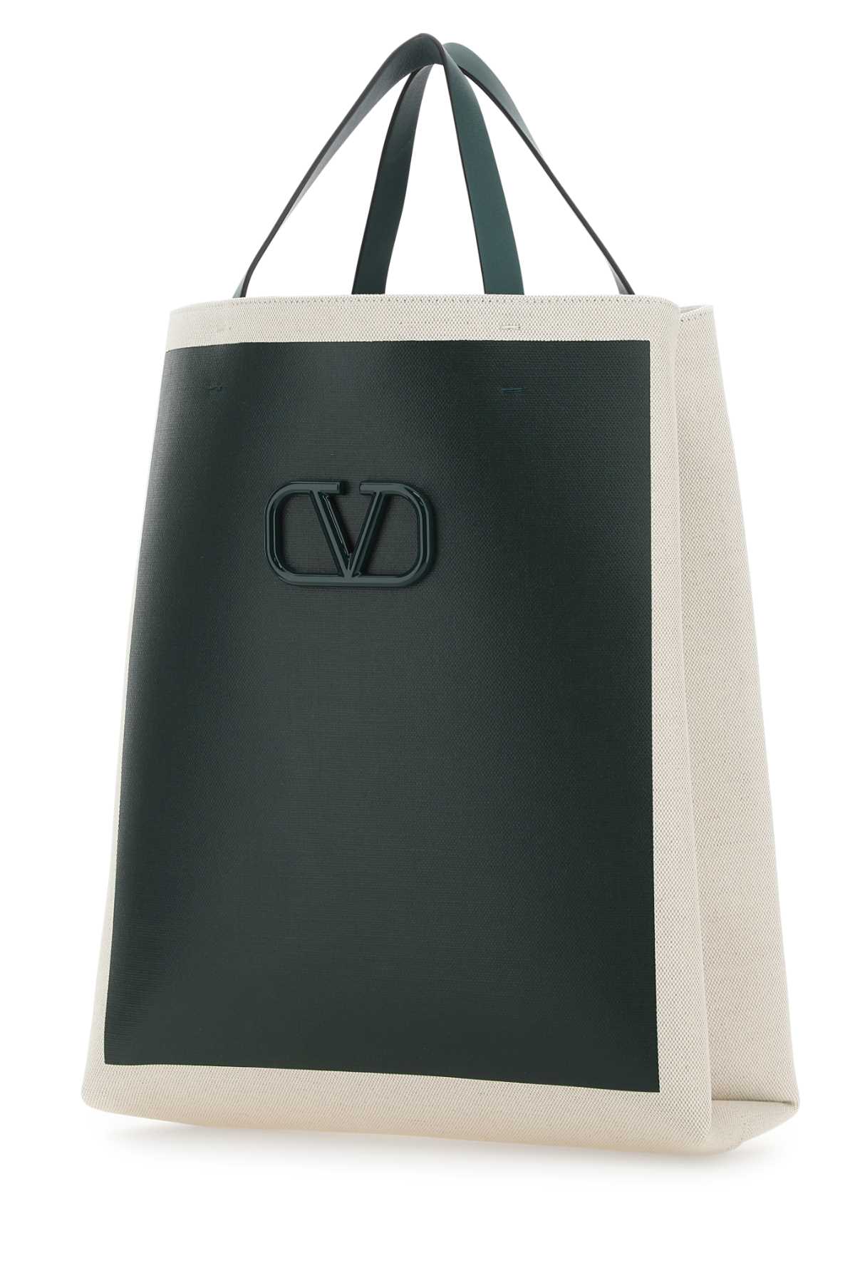 Valentino Garavani Two-tone Canvas Vlogo Signature Shopping Bag In Uyr