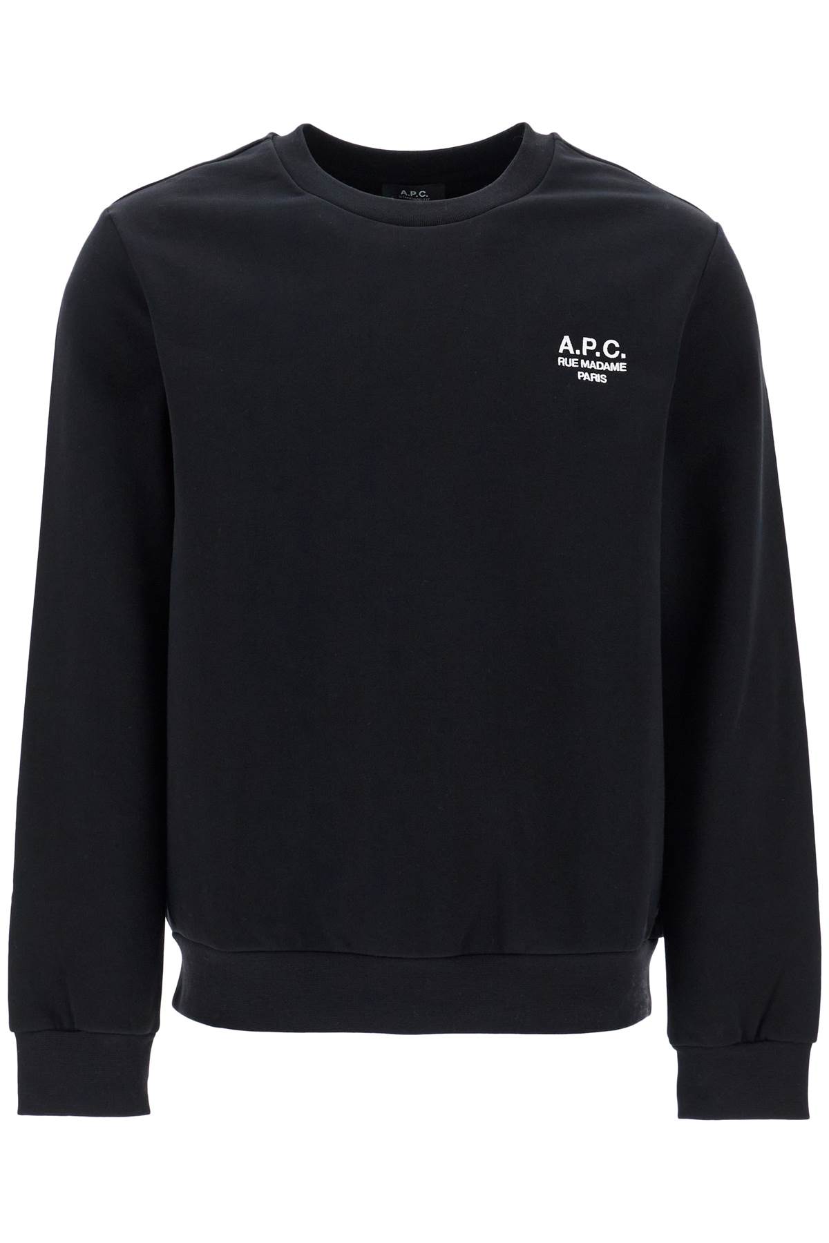 Shop Apc Rue Madame Crewneck Sweat In Noir/blanc (black)