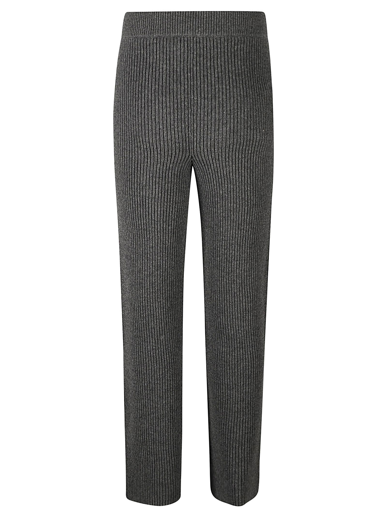 Shop Jil Sander Rib Waist Knit Track Pants In Silver/grey