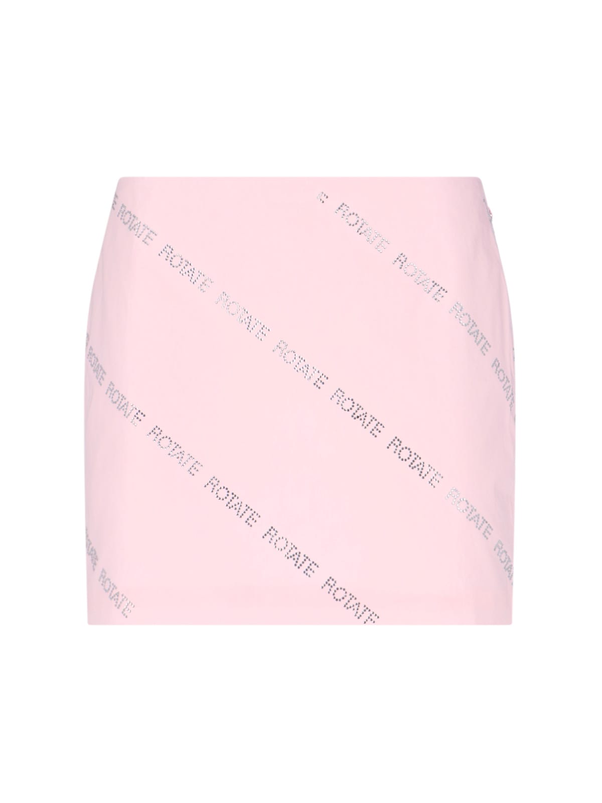 Rotate Birger Christensen Crystal Poplin Cotton Poplin Miniskirt In Pink