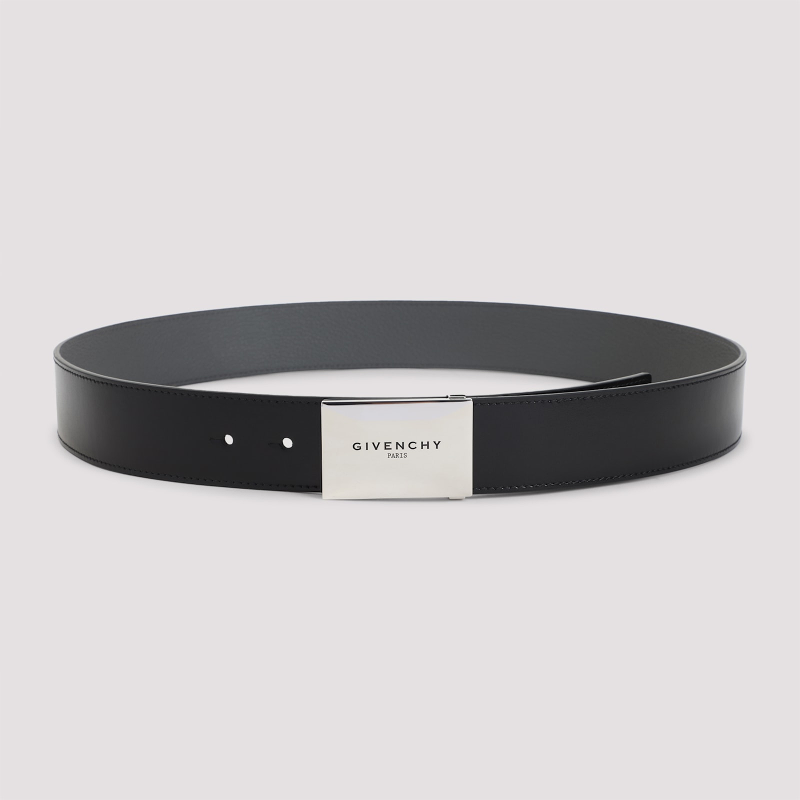 Givenchy Adjustable Reversible Metal Shape Belt In Black
