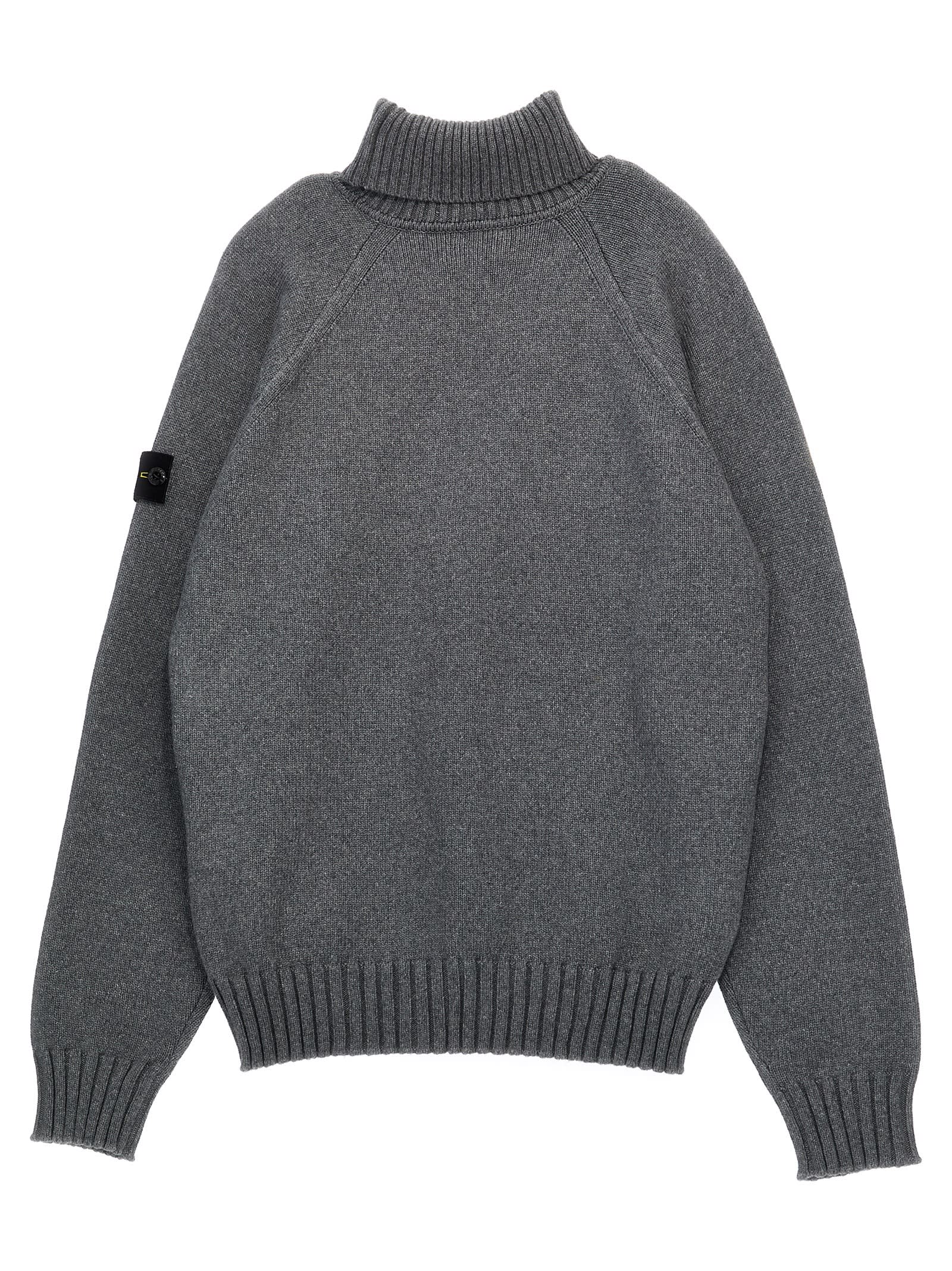 Stone Island Logo Badge Sweater In Gray