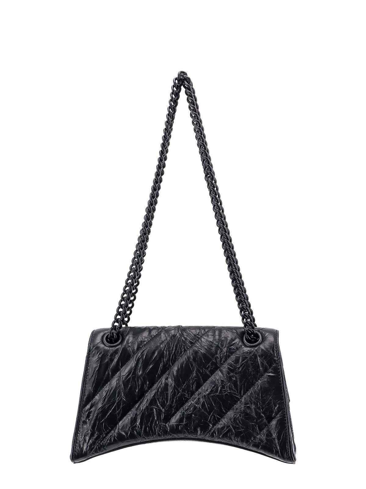 Shop Balenciaga Crush Monogrammed Shoulder Bag In Black