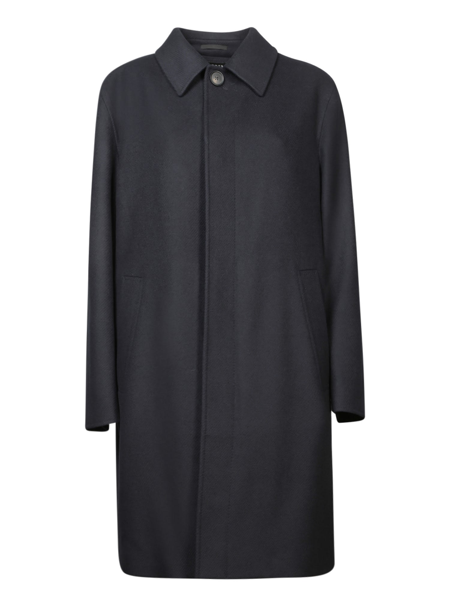Blue Wool And Cashmere Coat