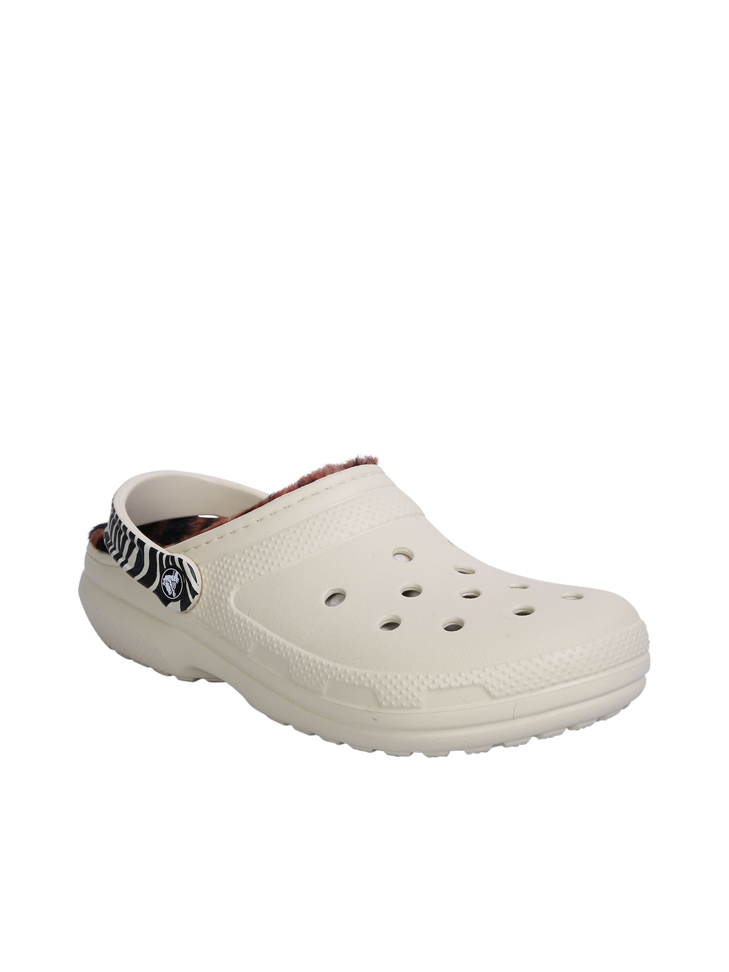 Crocs Lined Animal Clog Sandals In White In White