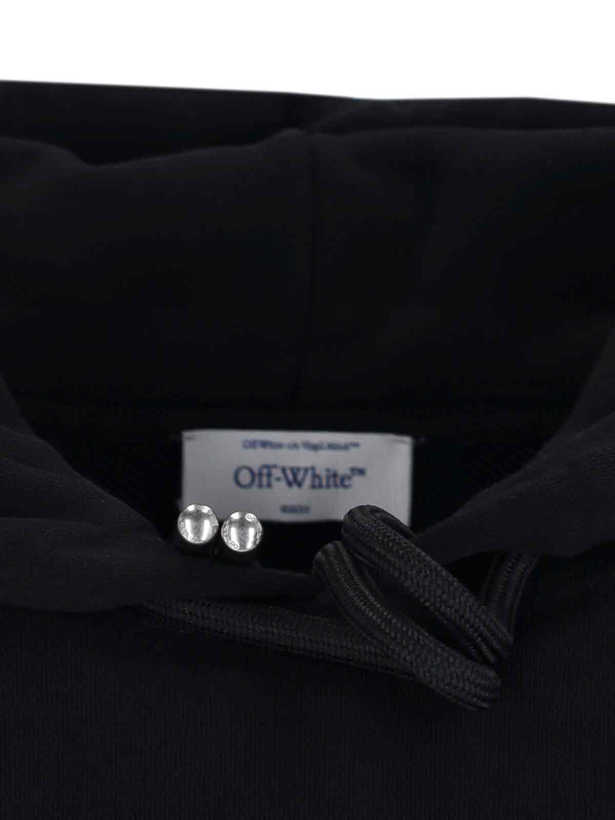 Off-white Long Sleeve Hooded Sweatshirt In Black