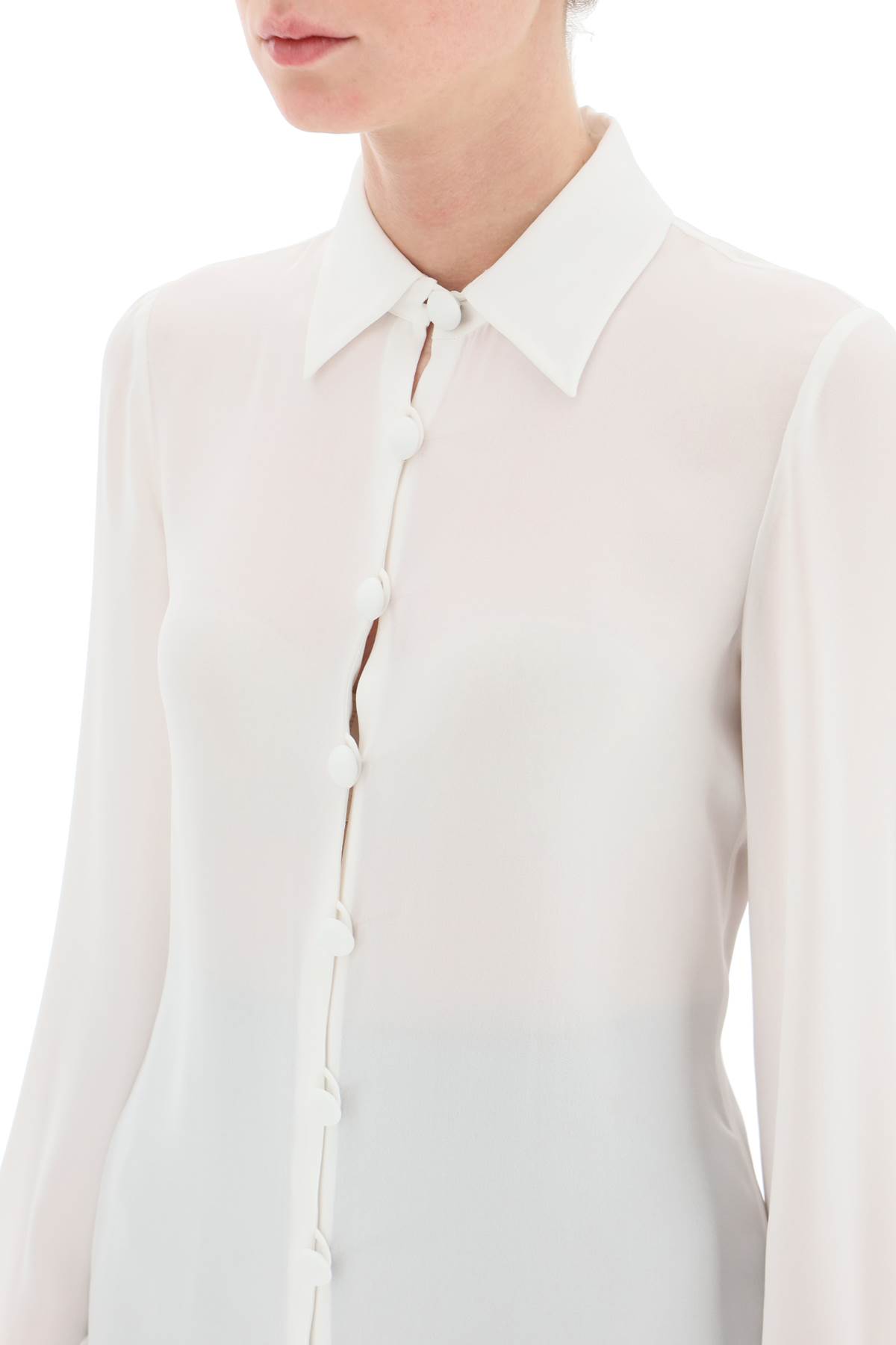 Shop Moschino Silk Shirt In Bianco (white)