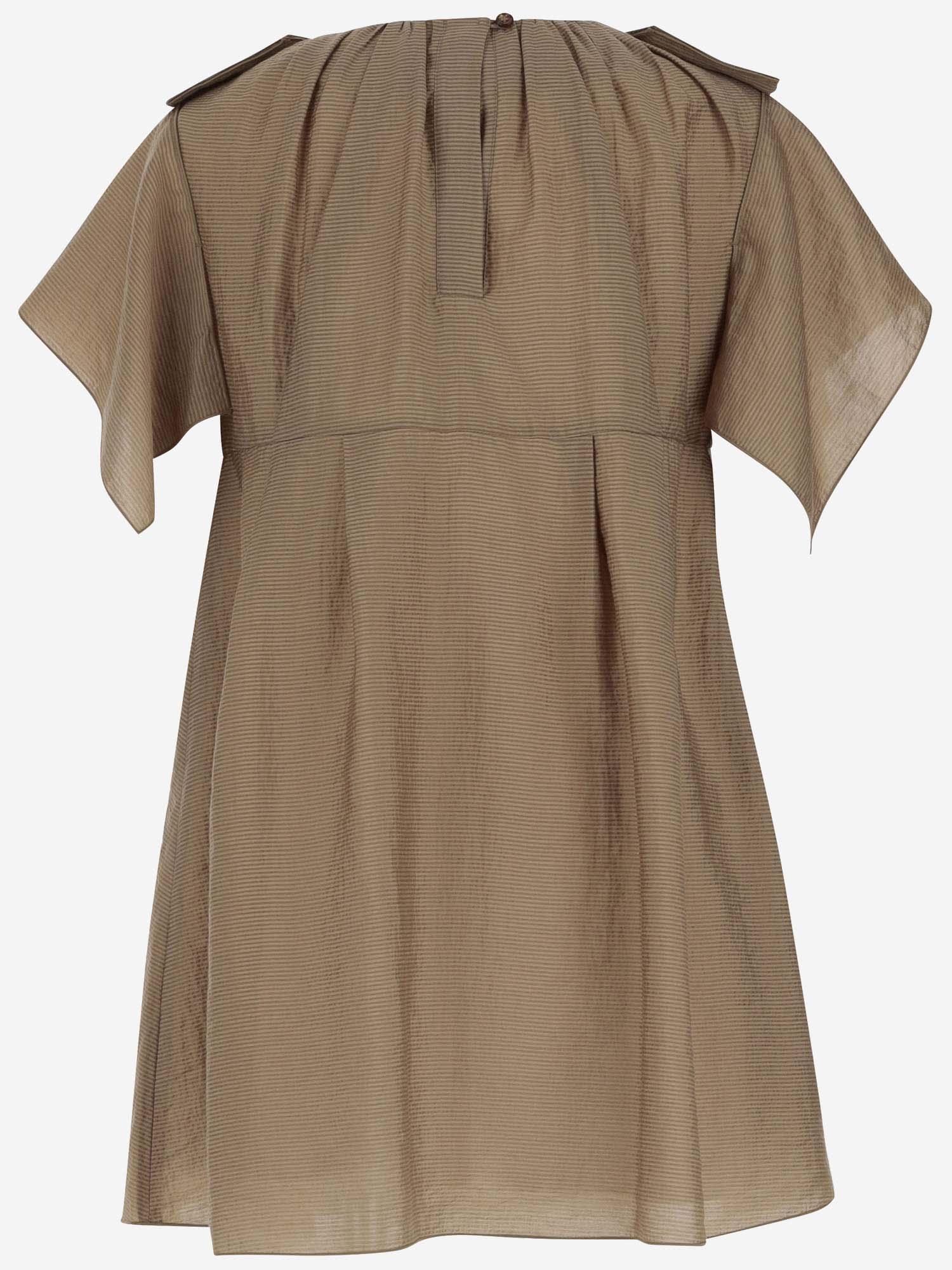 Shop Burberry Crepe Trench Dress In Beige