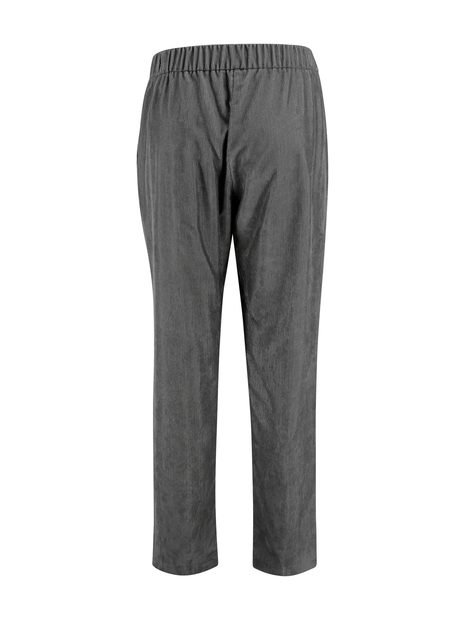 Herno Trousers Featuring Elastic Waistband And Side Pockets In Gray