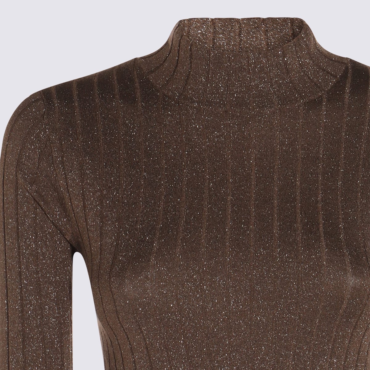 Brunello Cucinelli Ribbed-knit Cashmere And Silk-blend Top In Brown