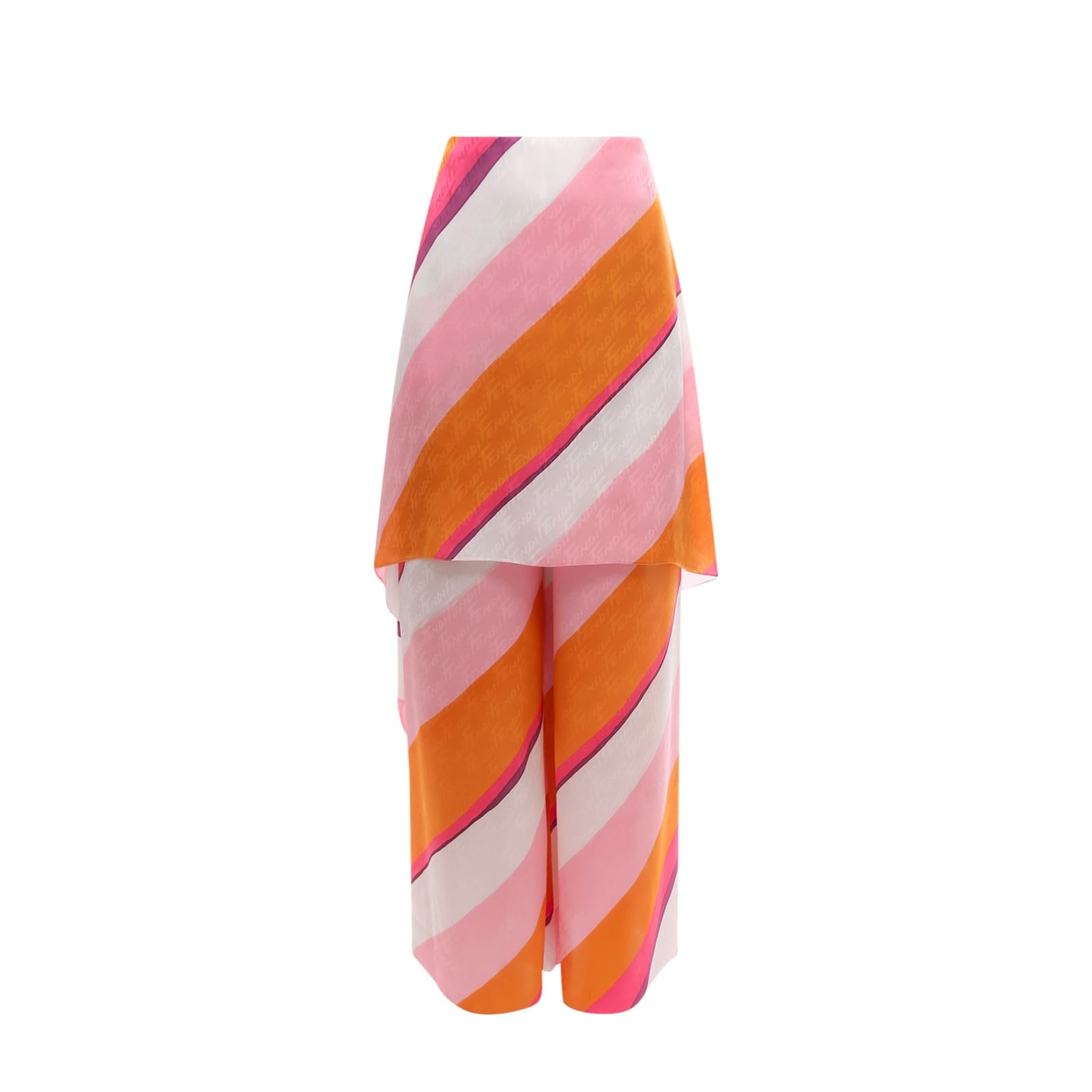 Shop Fendi Ff Color-block Draped Trousers In Pink
