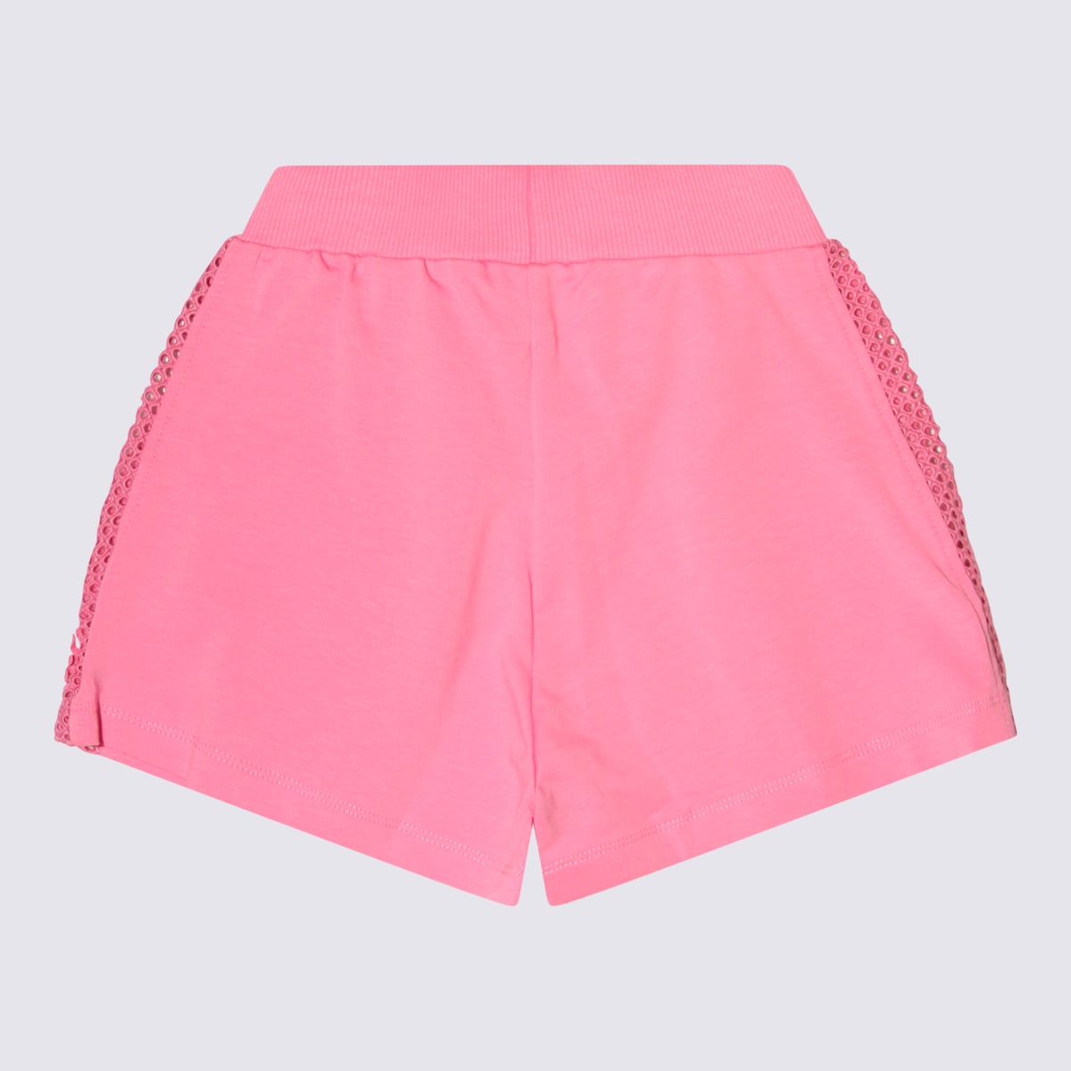Monnalisa Kids' Pink Peach Cotton Shorts In Rosa Peach