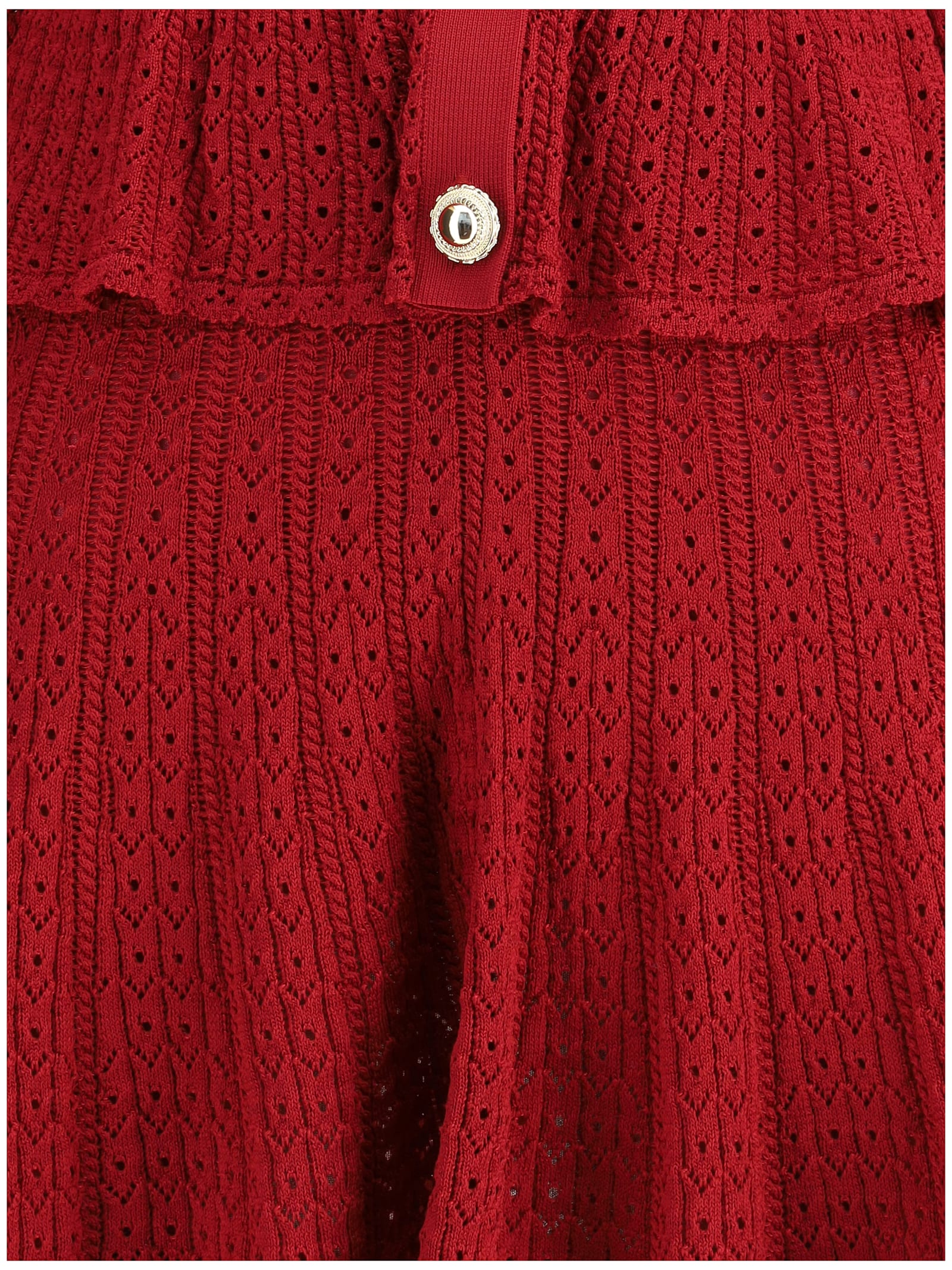 Self-portrait Burgundy Mini Dress With V-neck And Flared Hem In Red