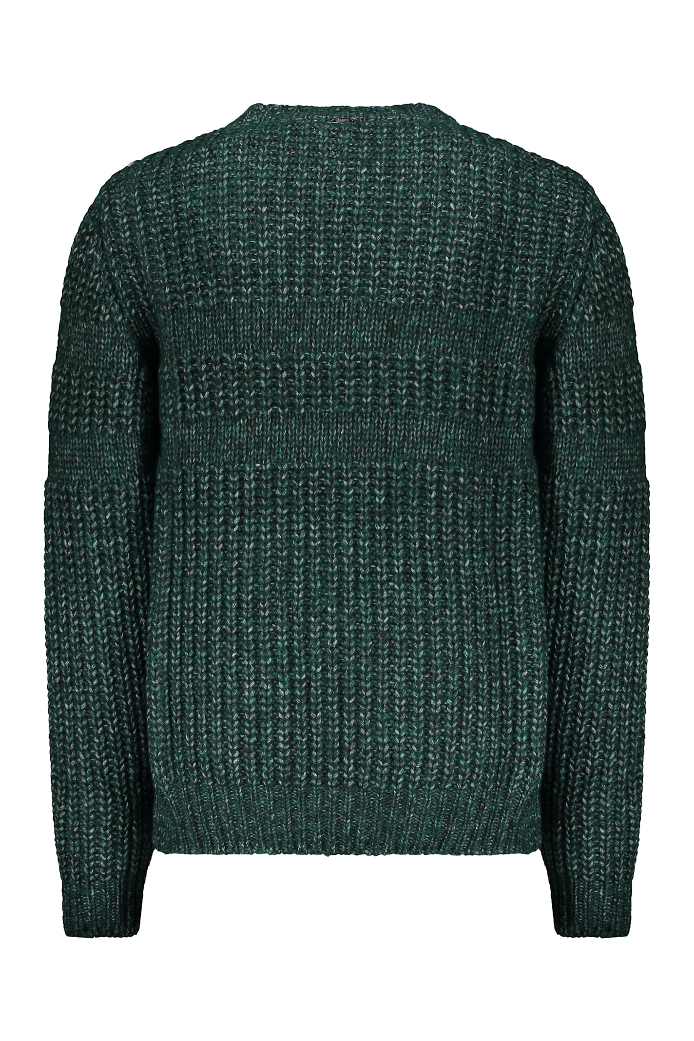 Herno Long Sleeve Crew-neck Sweater In Green