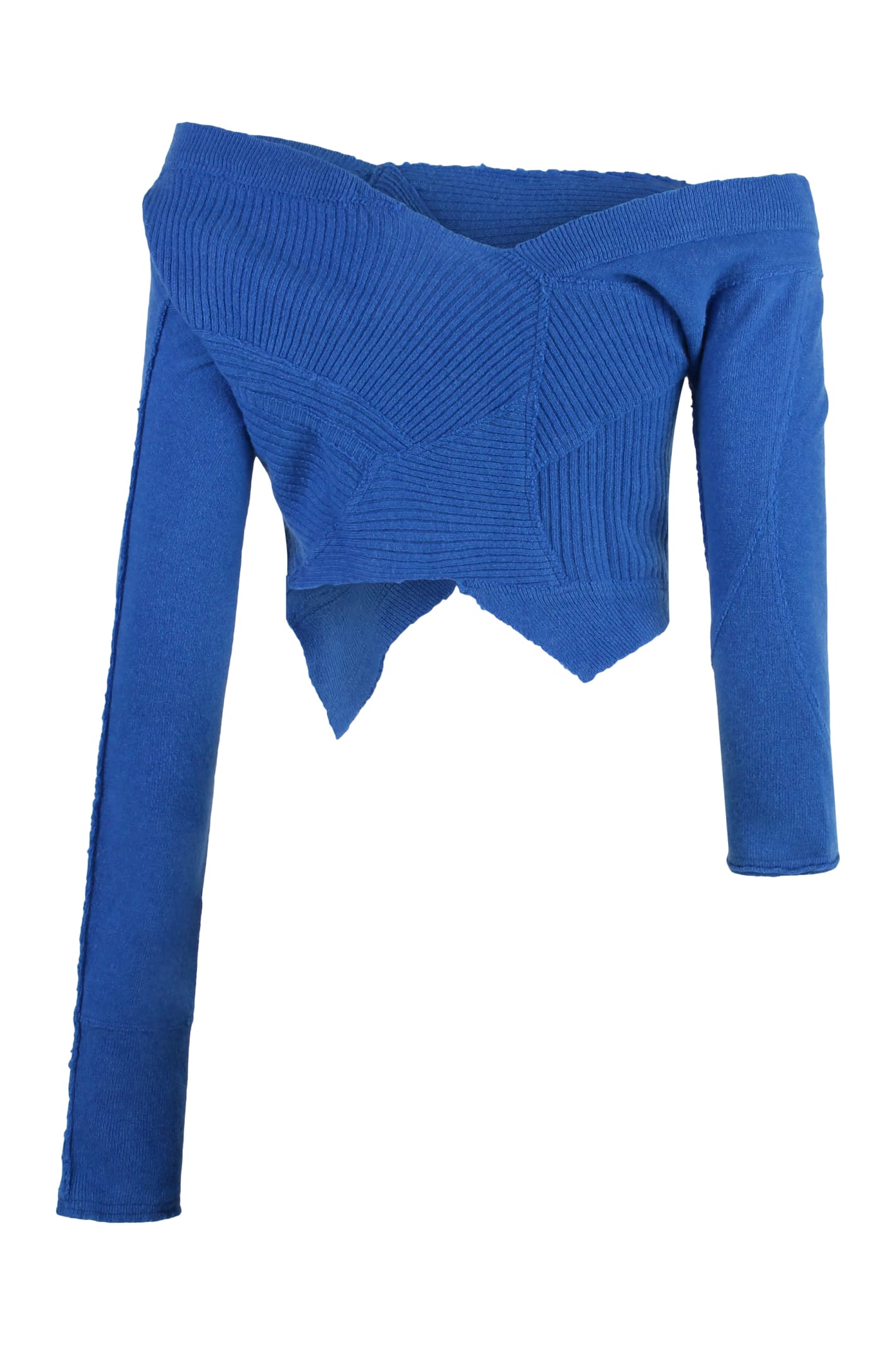 Shop Talia Byre Knitted Crop Top In Blue