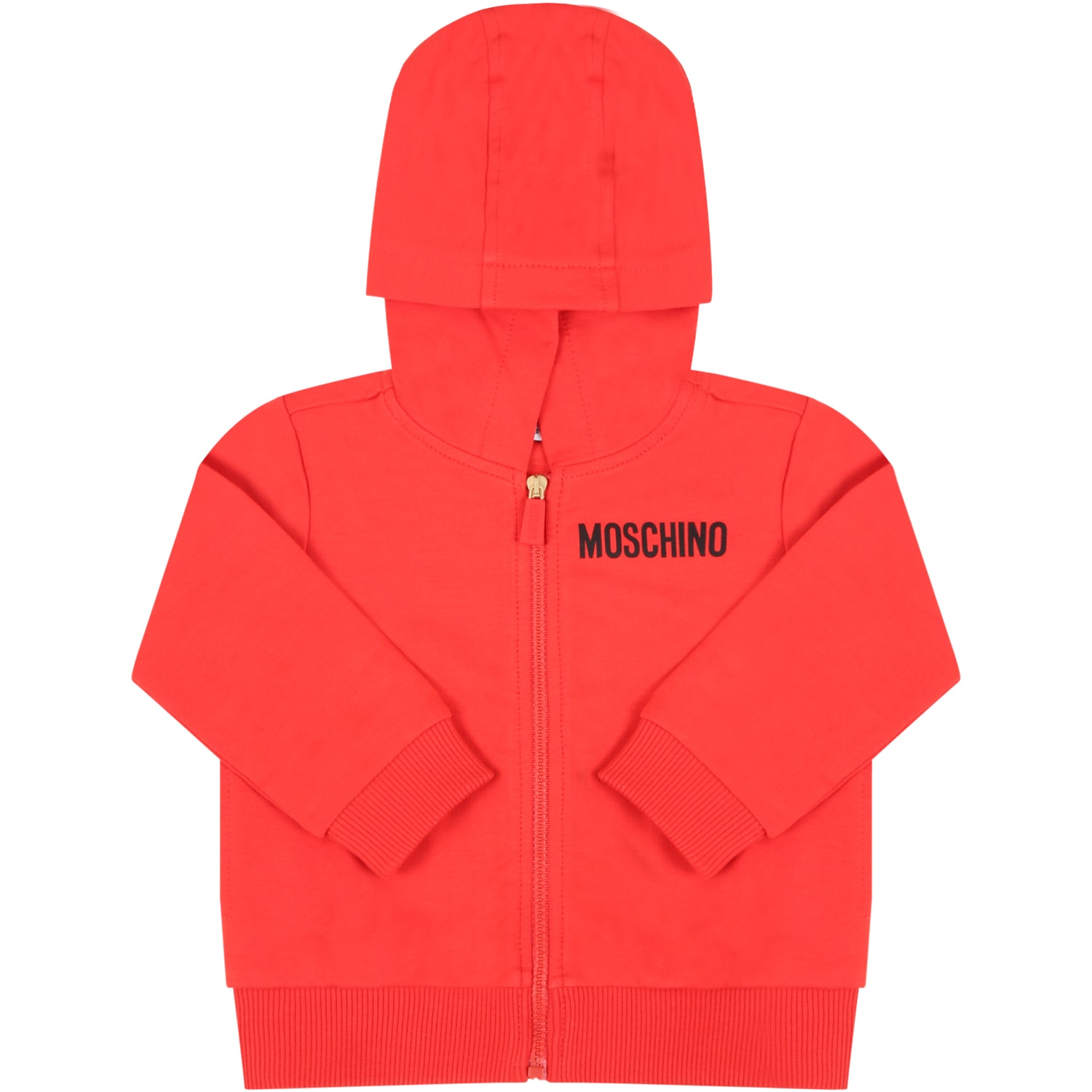 Moschino Red Sweatshirt For Babyboy With Logo