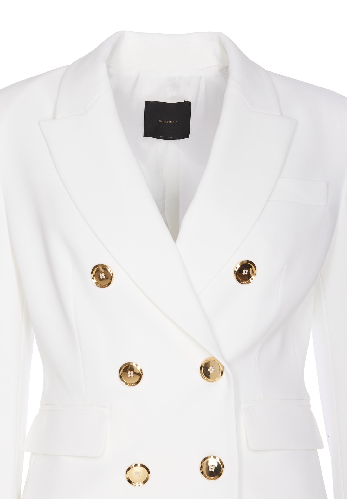 Shop Pinko Double-breasted Blazer In White