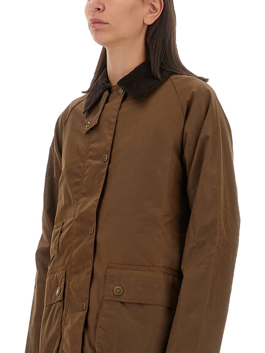 Shop Barbour Waxed Jacket Tain In Brown