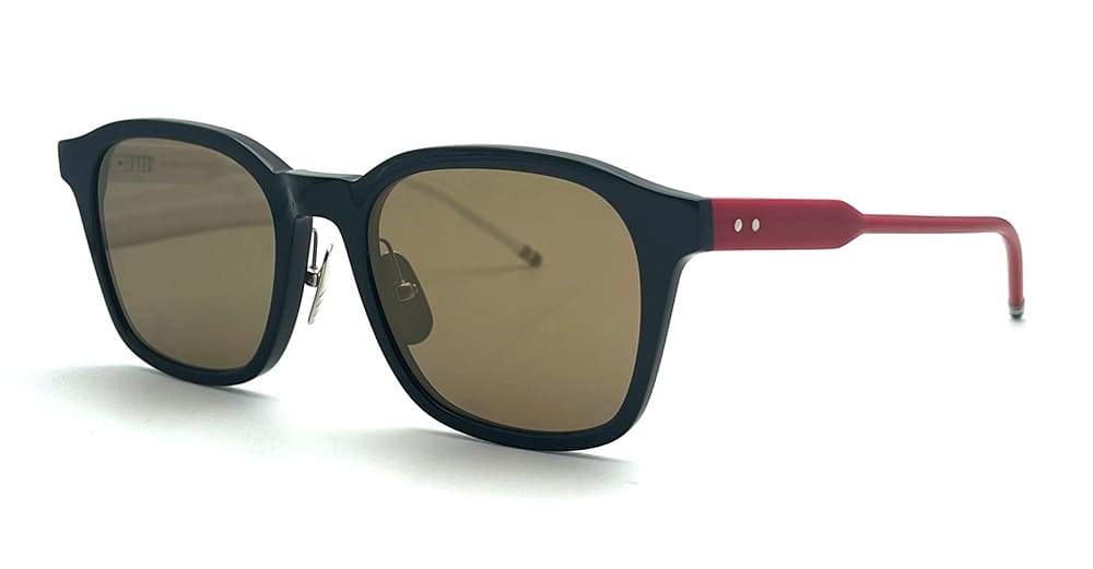 Thom Browne Rectangular - Navy Blue / Red / White Sunglasses In Blue Navy