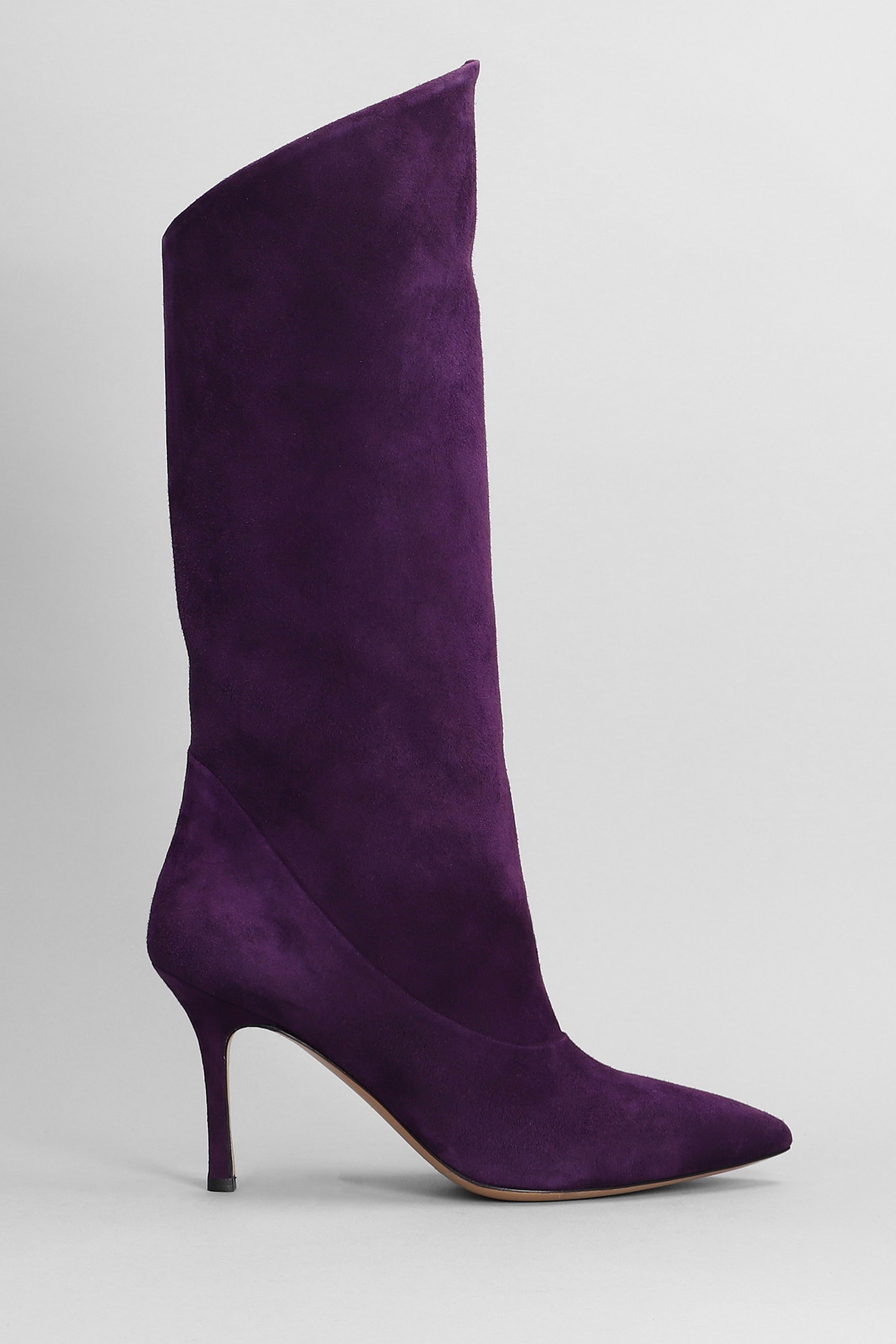 High Heels Boots In Viola Suede