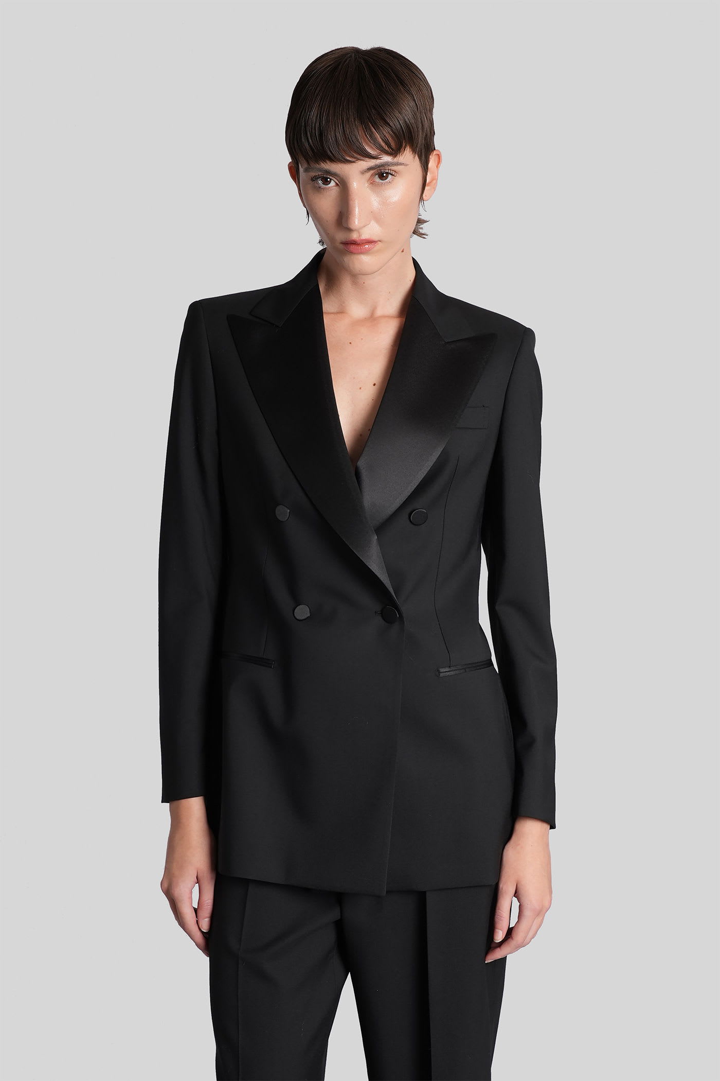 Tagliatore K-elenia Blazer In Black Wool In Black