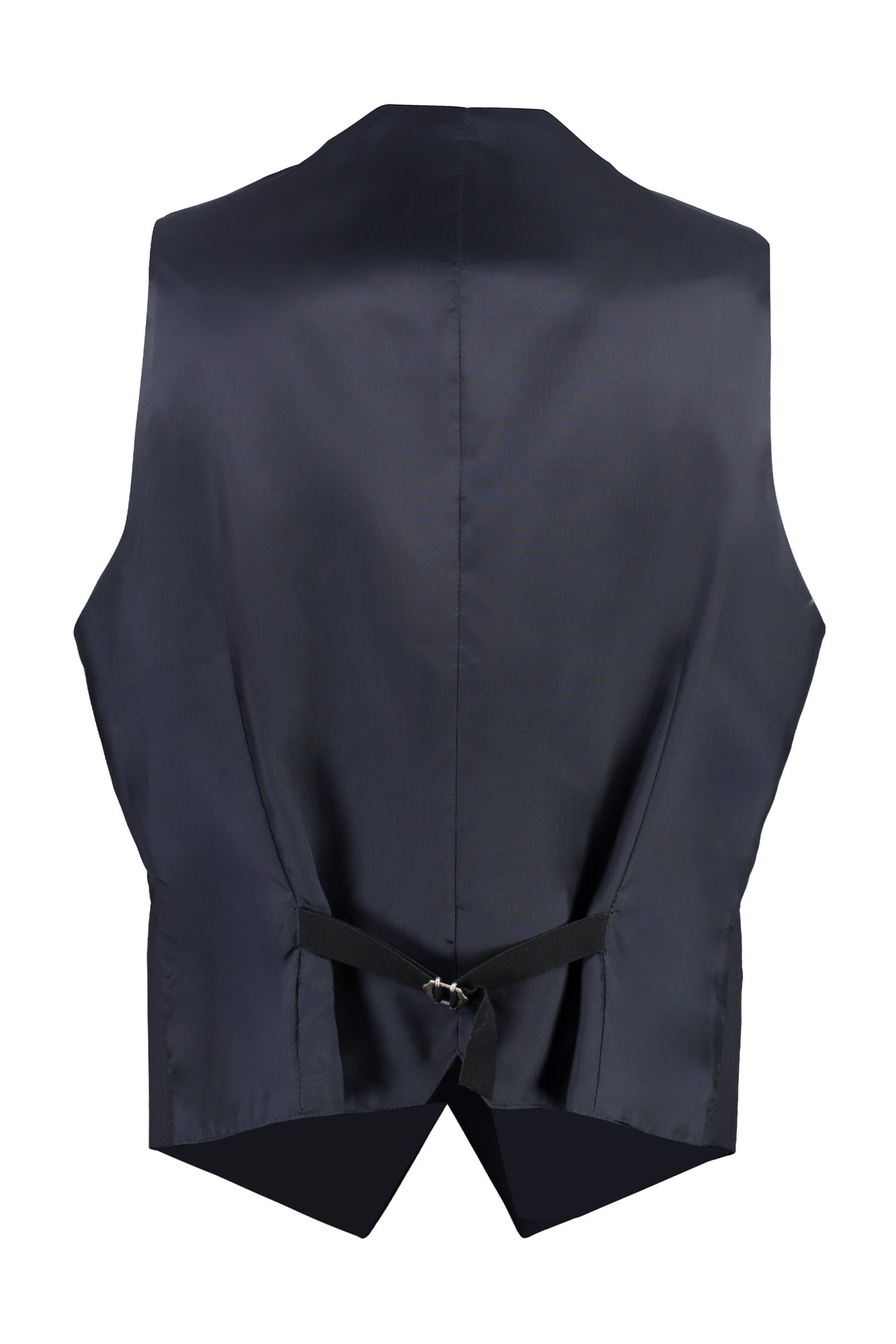 Shop Tagliatore Virgin Wool Single-breast Waistcoat In Blue