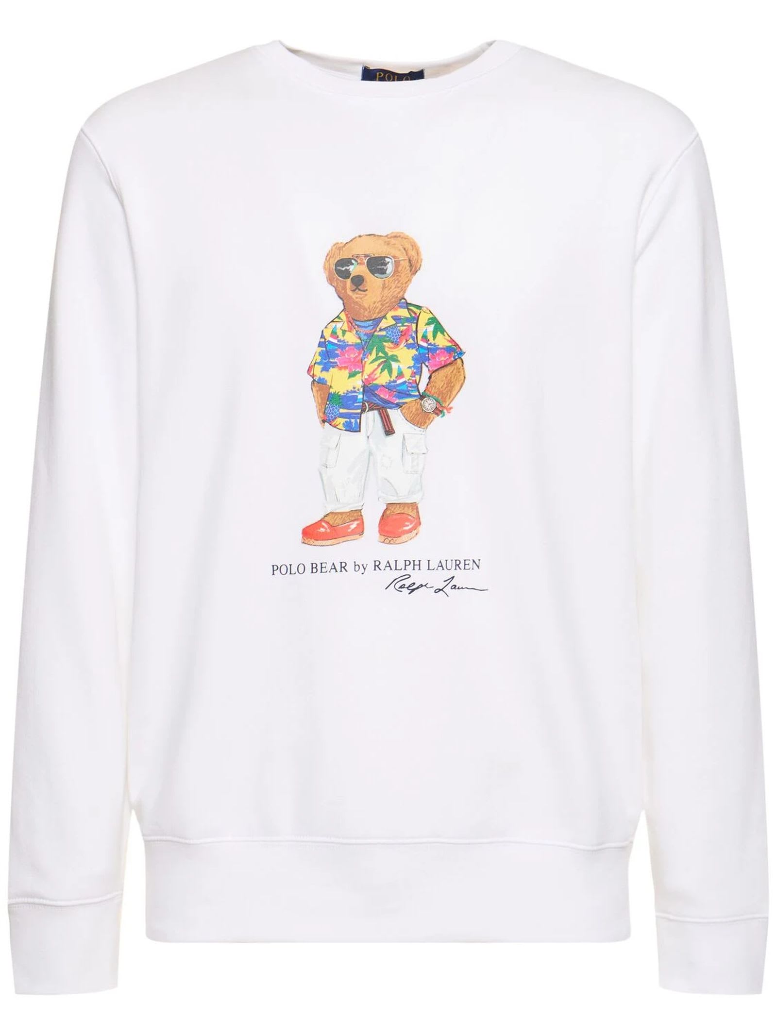 Shop Ralph Lauren White Cotton Blend Sweatshirt