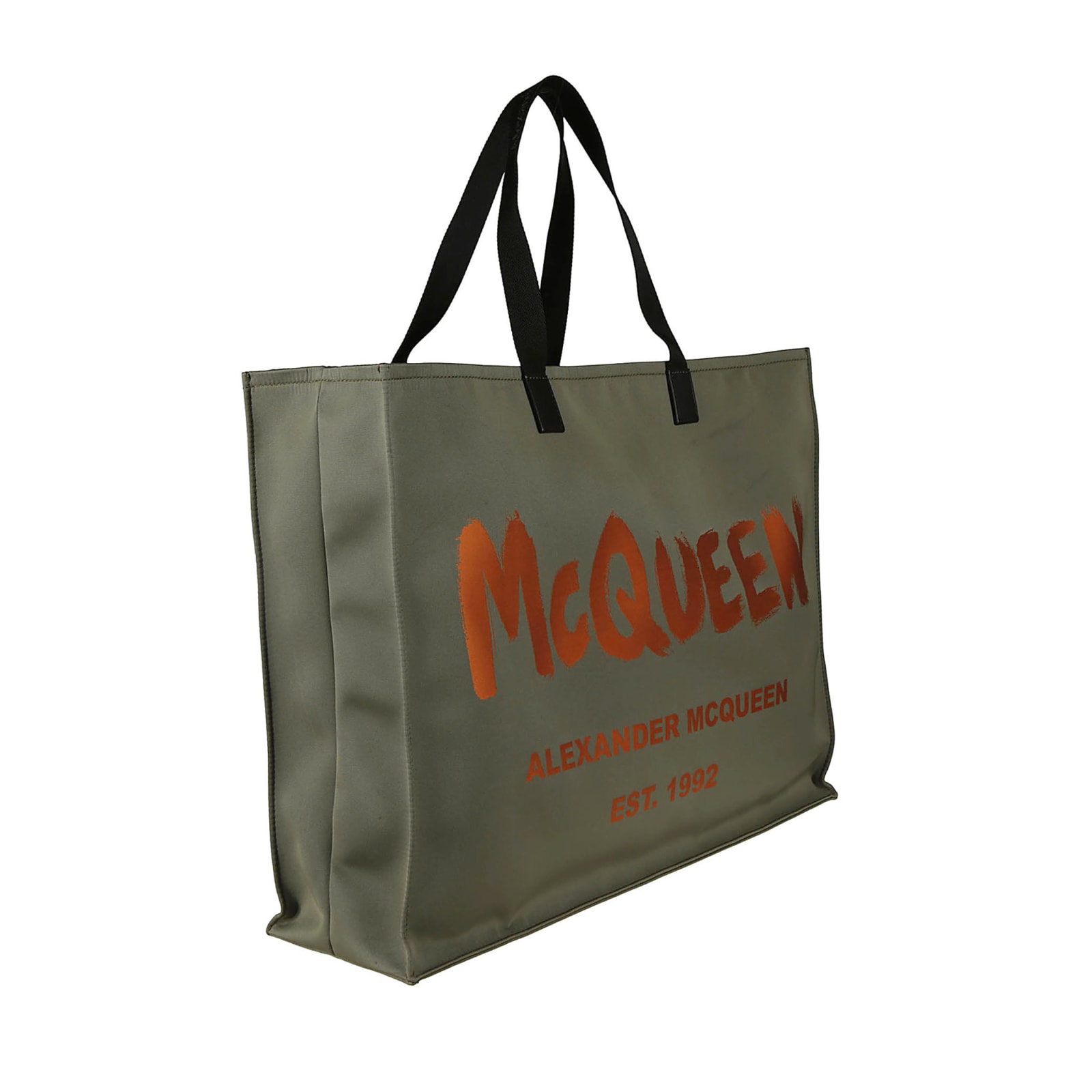Shop Alexander Mcqueen Logo Tote Bag In Green