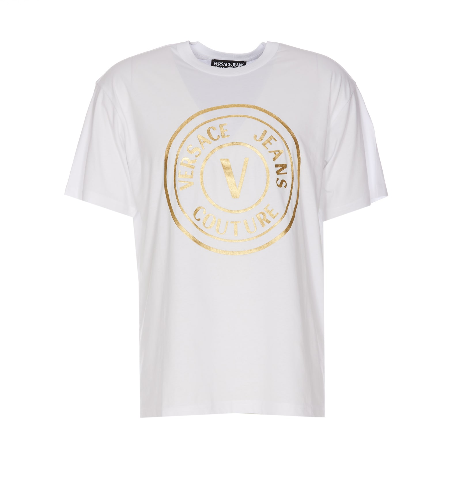 Large New V Emblem Logo T-Shirt White, Versace Jeans Couture