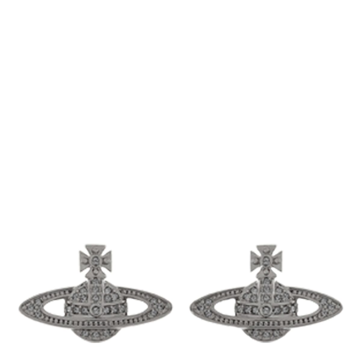 Vivienne Westwood Mini Bas Relief Earrings In Silver